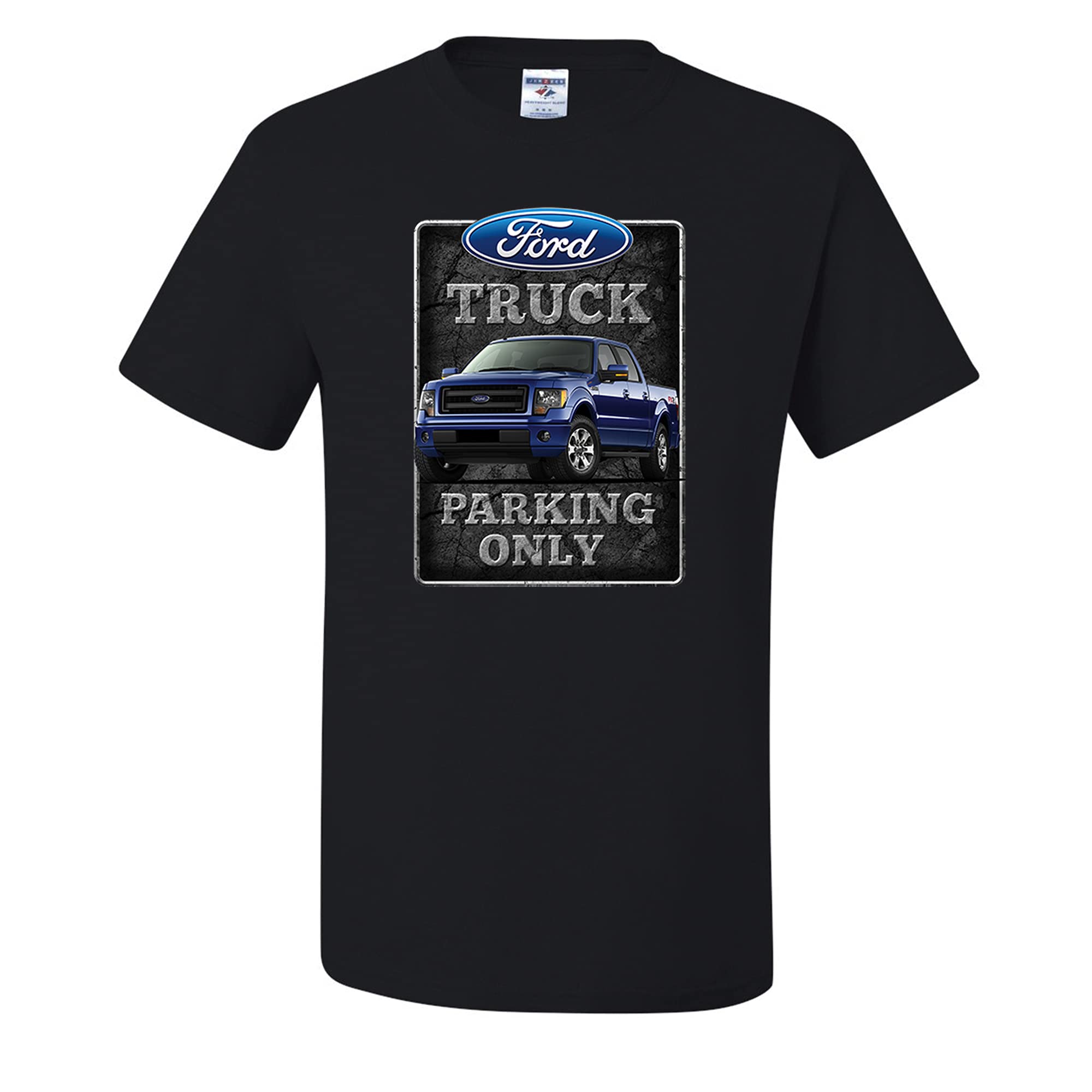 Official Ford F-150 Parking Only Sign Licensed Men's T-Shirt - Perfect Gift for Ford Truck Owners | Work, Car Shows & Garage Decor