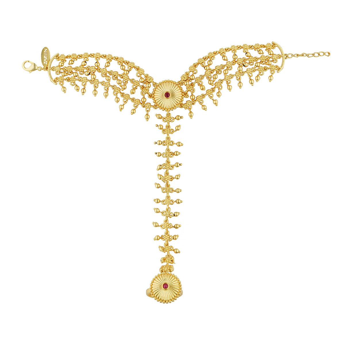 Marigold Glory Haath Phool - Traditional Indian Hand Jewelry for Women | Perfect for Weddings, Festivals & Cultural Events