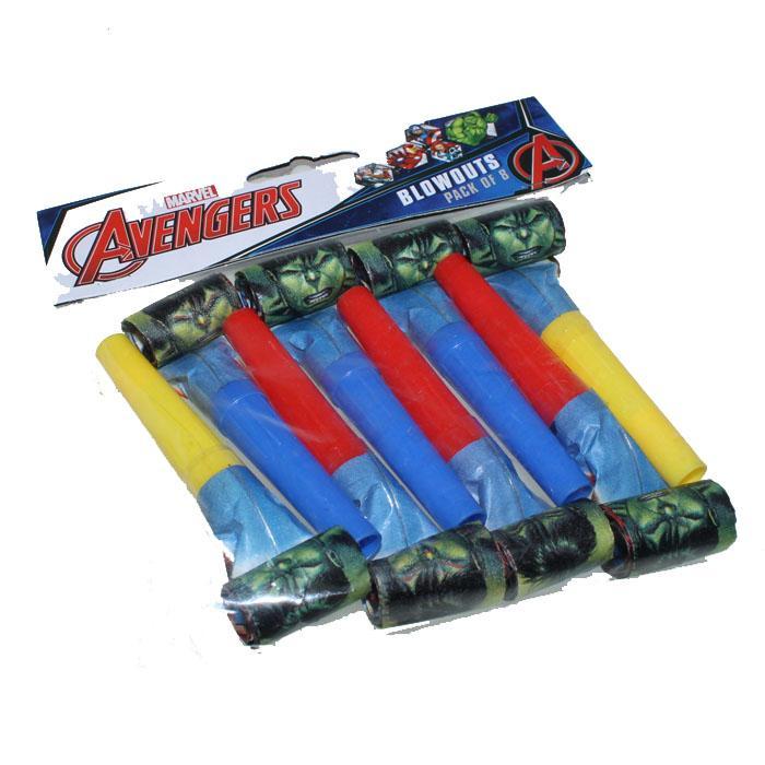 Avengers Themed Party Blowouts - 8 Pack for Superhero Birthday Celebrations & Kids Events