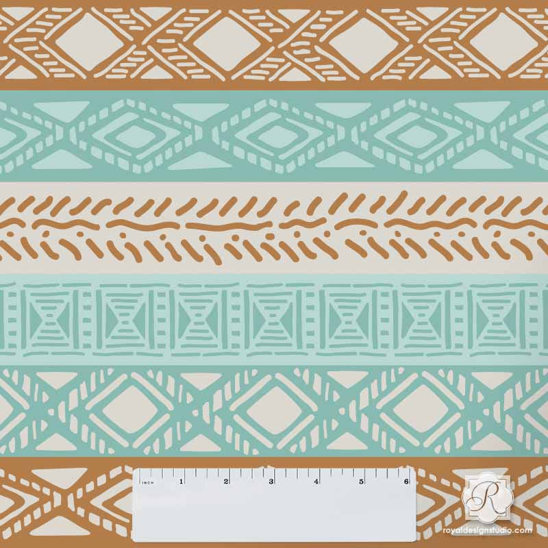 Tribal Border Craft Stencil Set - 12 Reusable DIY Templates for Scrapbooking, Wall Art & Home Decor | Perfect for DIY Projects, Card Making & Creative Painting
