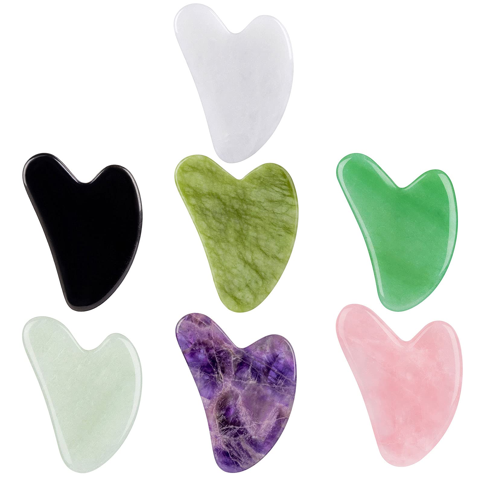 Heart-Shaped Massage Stones Set for Full Body & Face Massage - Skin Care, Detox, Wrinkle Reduction & Muscle Relaxation - Light Green Hot/Cold Therapy Stones for Spa, Home Use & Self-Care