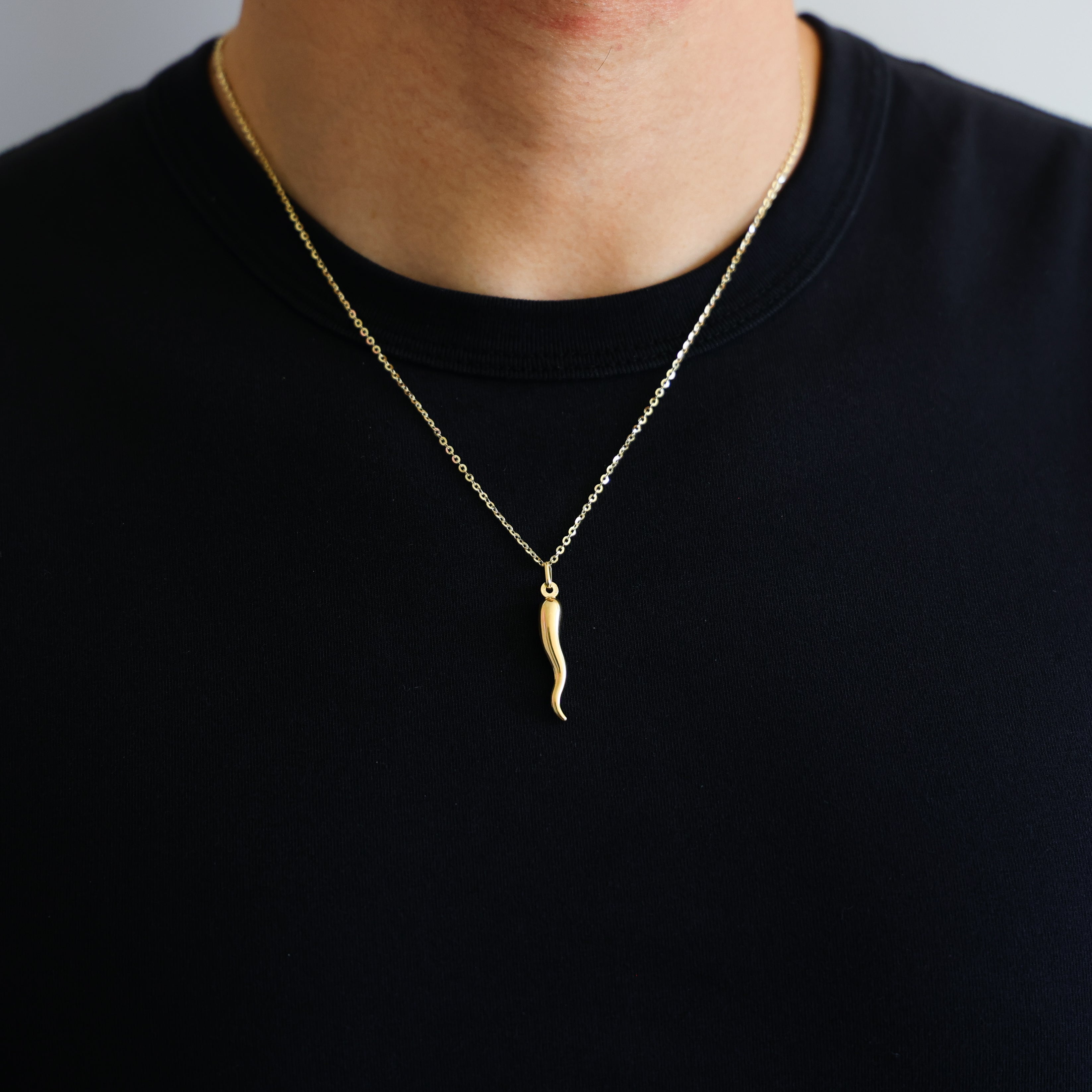 Authentic Gold Cornicello Italian Horn Pendant - Model 793 | Lucky Charm Necklace for Protection & Good Fortune | Perfect Gift for Birthday, Anniversary & Special Occasions