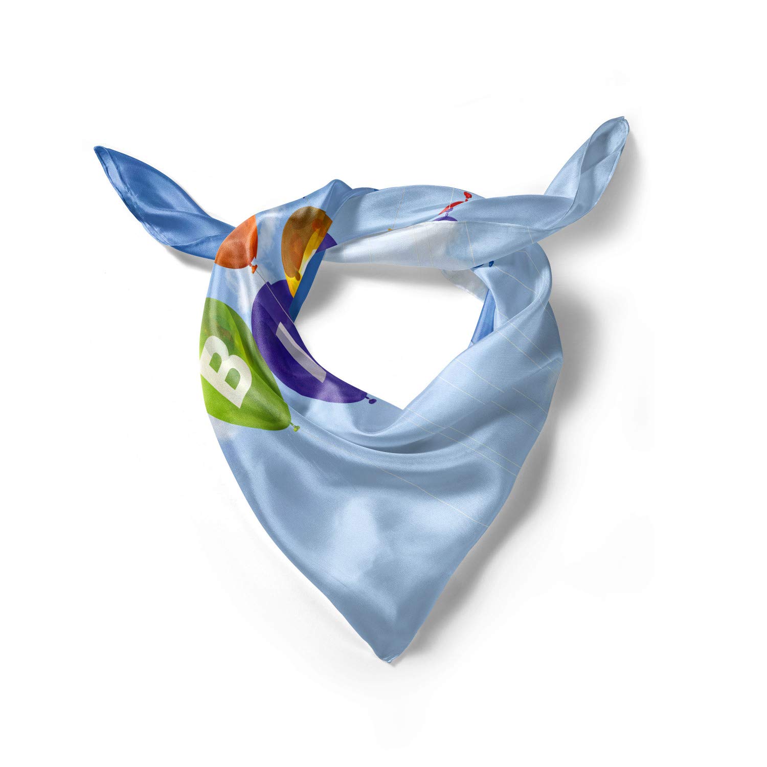 Ambesonne Birthday Headscarf - Balloons & Letters Sky Print Hijab Scarf for Women, Party Accessory | Perfect for Birthday Celebrations, Festive Occasions & Everyday Wear