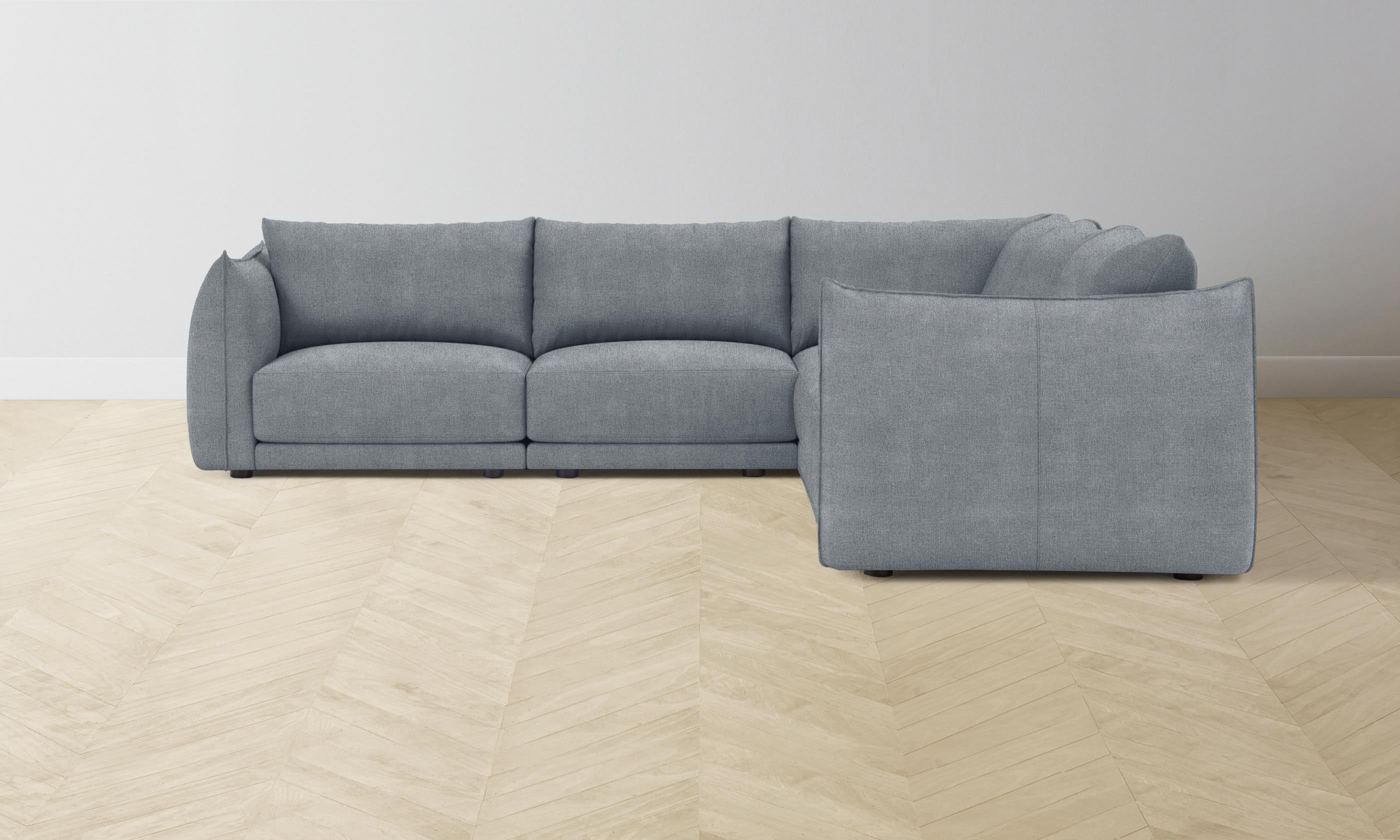 The Jones Modular Sectional Sofa - Performance Mélange Weave in Aegean Blue | Modern Living Room Furniture for Small Spaces & Apartments