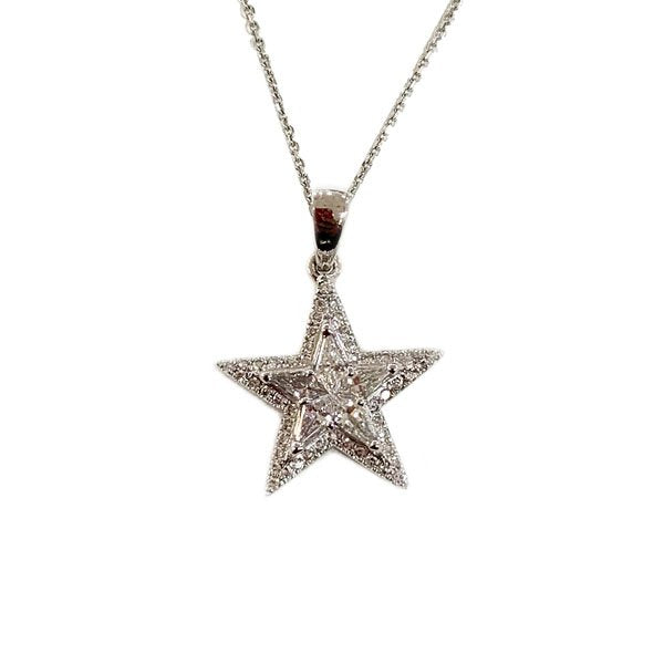 14K White Gold Diamond Pendant Necklace for Women - Elegant Solitaire Pendant Jewelry Gift for Anniversary, Valentine's Day & Special Occasions