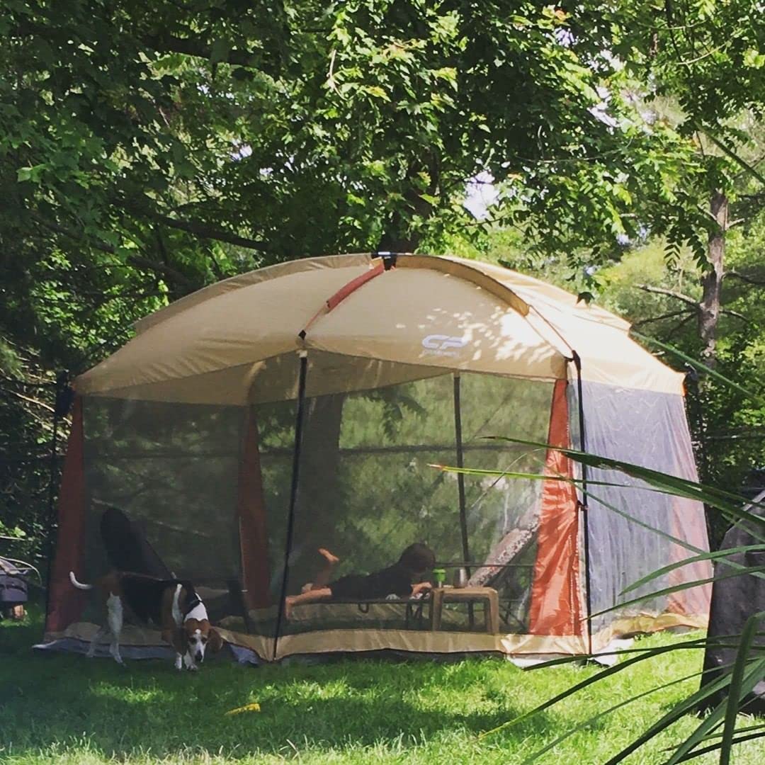 12x10 Ft CAMPROS Screen House Tent - Mesh Net Wall Canopy Shelter for Camping, Patios & Outdoor Activities | Perfect for Backyard BBQs, Picnics & Bug-Free Relaxation