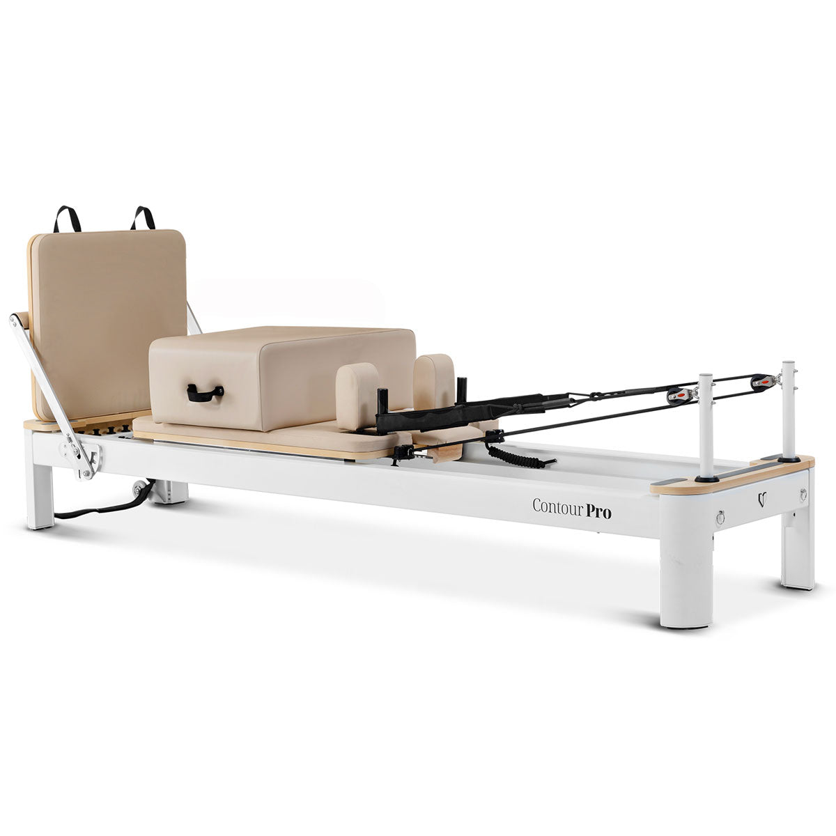 Contour Pro Aluminum Pilates Reformer Machine for Home Gym - Professional Grade Equipment with Adjustable Resistance, Beige - Perfect for Pilates Studio, Physical Therapy & Home Workouts