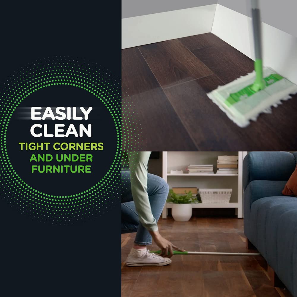 Swiffer Sweeper Heavy Duty Cleaning Kit - 2-in-1 Dry & Wet Multi-Surface Floor Mop with 40 Heavy Duty Pads, 14 Dry & 5 Wet Cloths - Perfect for Hardwood, Tile & Laminate Floors - Ideal for Homes, Offices & Pet Owners