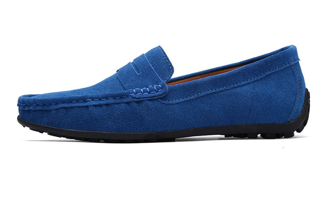 Stylish Men's Suede Leather Penny Loafers - Comfortable Slip-On Driving Moccasins & Boat Shoes for Casual Wear, Office & Outdoor Activities
