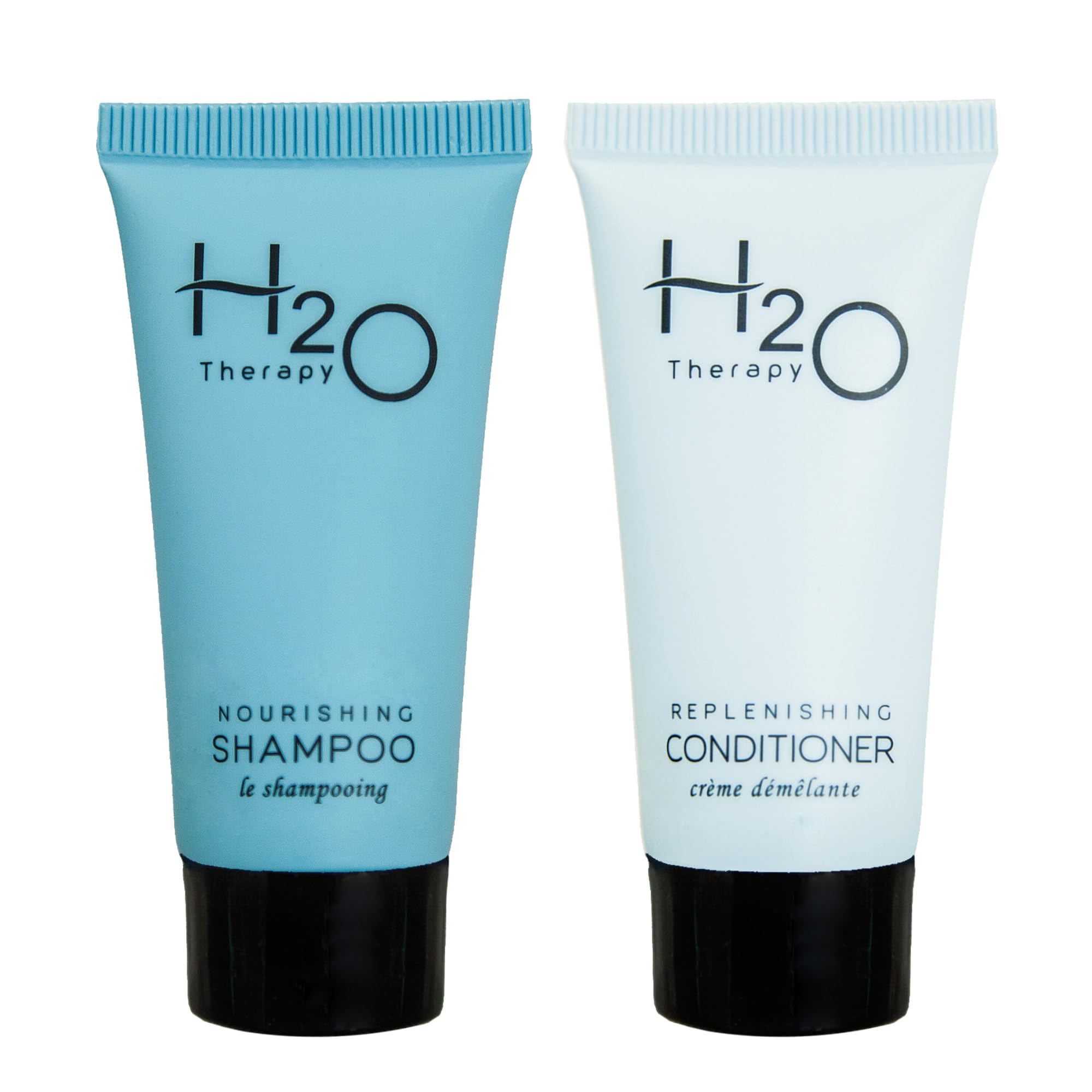 H2O Therapy Shampoo and Conditioner Set - Travel Size 0.85 oz (Pack of 20) - Perfect for Hotels, Hospitality & On-the-Go Hair Care