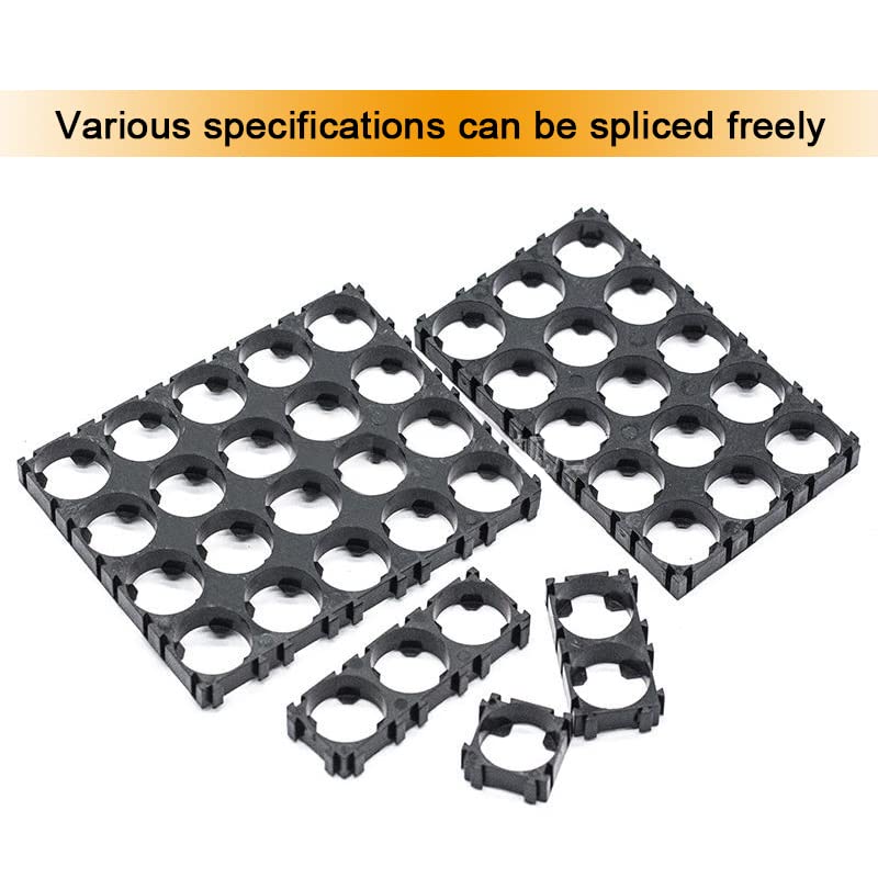 Fielect 10Pcs 3x7 Cell Spacer 18650 Lithium Battery Plastic Holder Bracket - 18.5mm Hole Diameter for DIY Battery Pack, Power Tools, Solar Energy Storage & Electric Vehicles