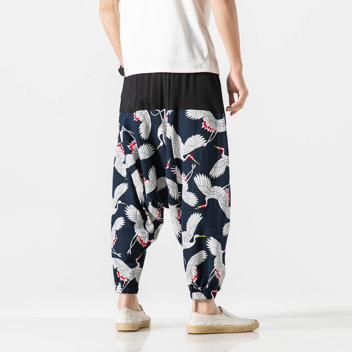 Seidarise Men's Harem Pants - Drop Crotch Genie Pants, Plus Size Balloon Yoga Joggers for Comfort & Style | Perfect for Lounge, Workout & Casual Wear