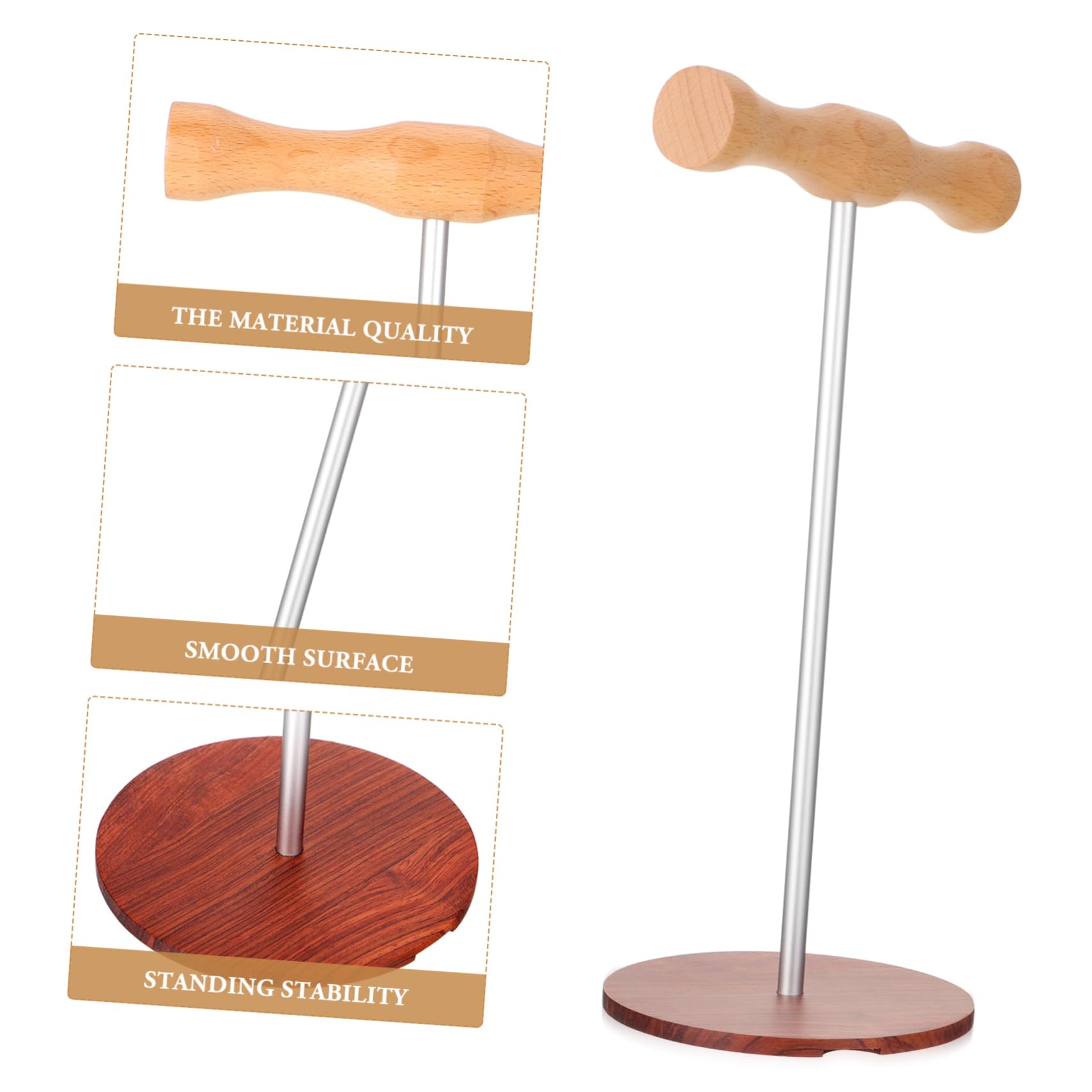 Premium Solid Wood Headphone Stand Holder - Universal Headset & Monitor Stand for Gaming, Office, and Home Decor - Durable & Stylish Headphone Organizer for Desk, Studio, and Workspace