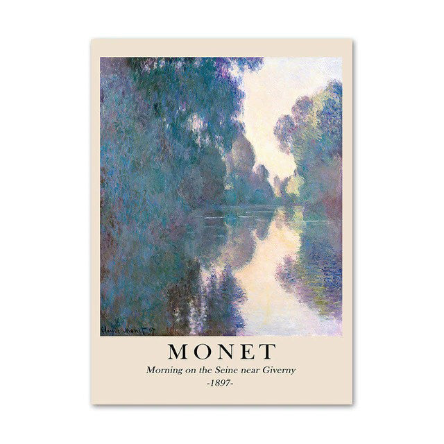 Monet Scenery Art Canvas Posters - Impressionist Wall Decor for Living Room, Bedroom & Office - High Quality Printed Canvas Artwork