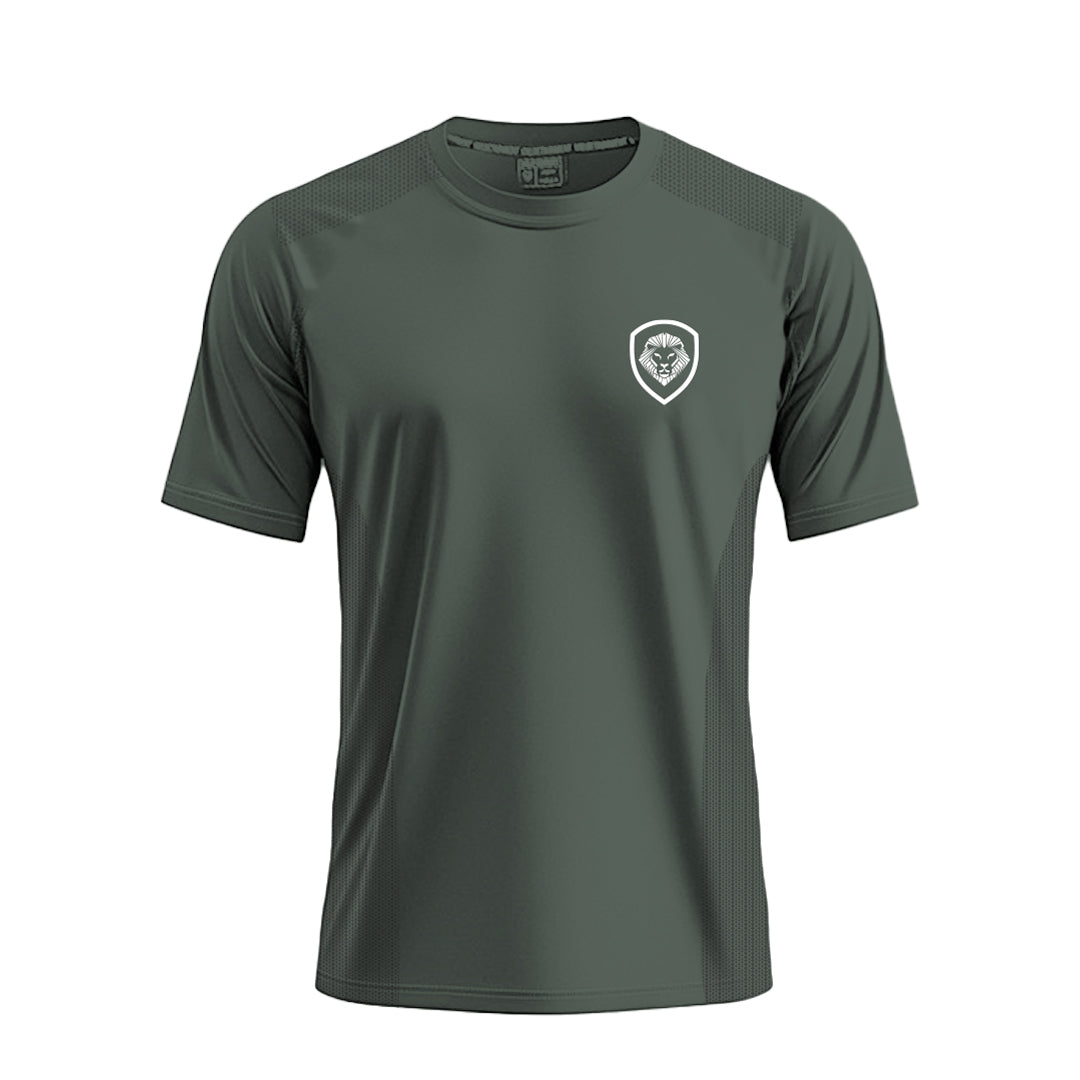 Valuetainment Army Green Premium Performance Short Sleeve T-Shirt for Men - Comfortable Workout & Casual Wear