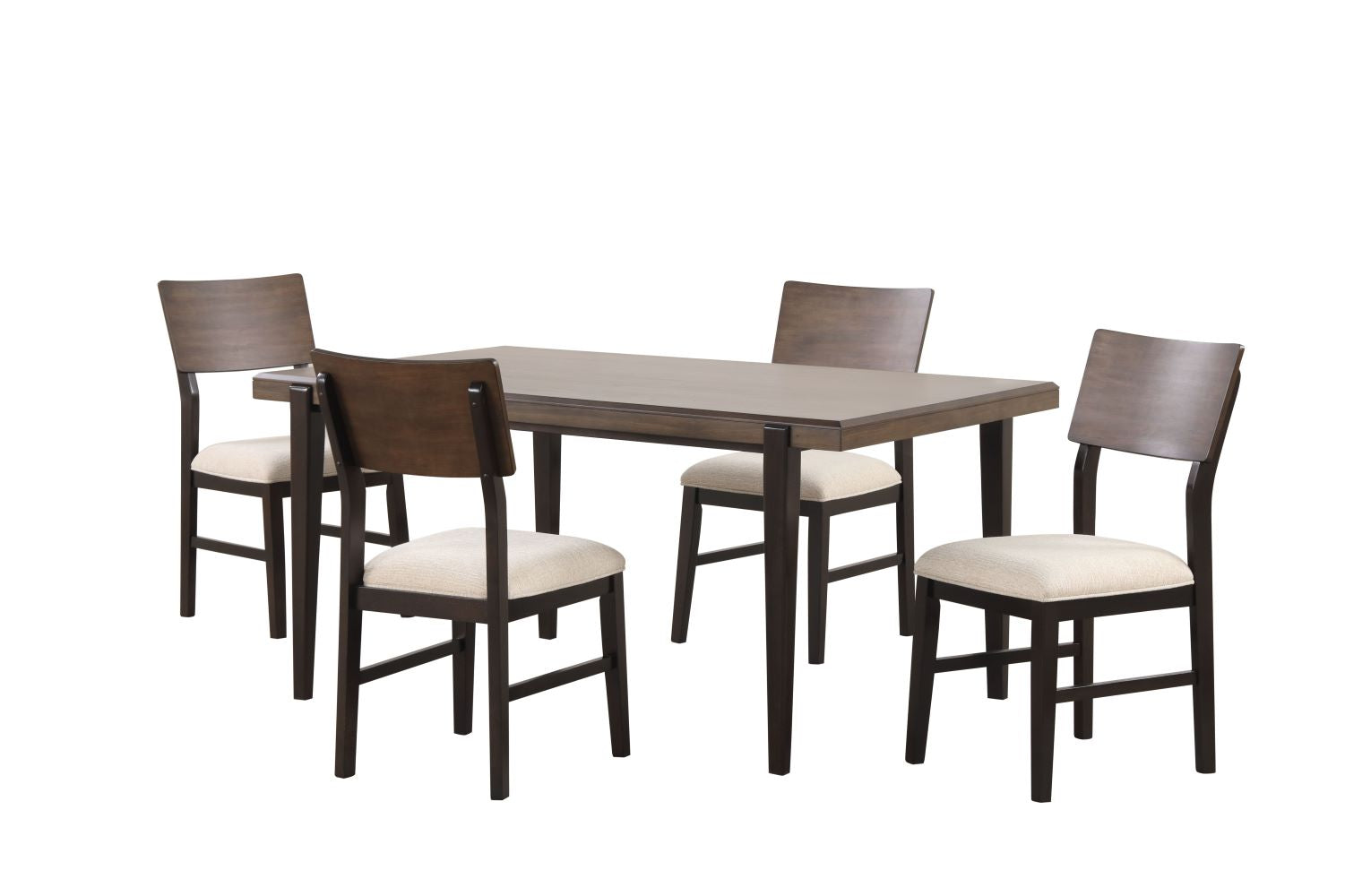 Arabella 5-Piece Dining Set - Modern Kitchen Table & Chairs Set in Black & Brown - Perfect for Small Spaces, Apartments & Cozy Dining Areas