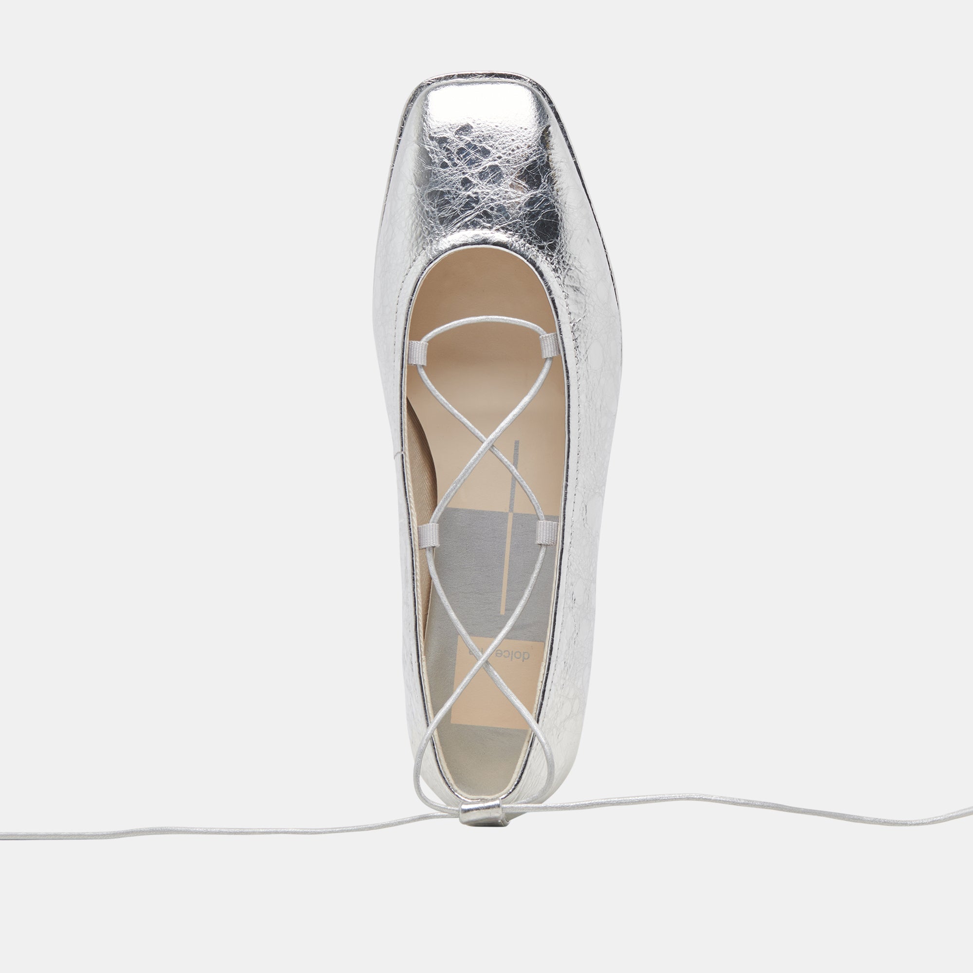 RYDER Women's Ballet Flats - Silver Distressed Leather Slip-On Shoes for Comfort & Style | Perfect for Work, Casual Wear & Travel