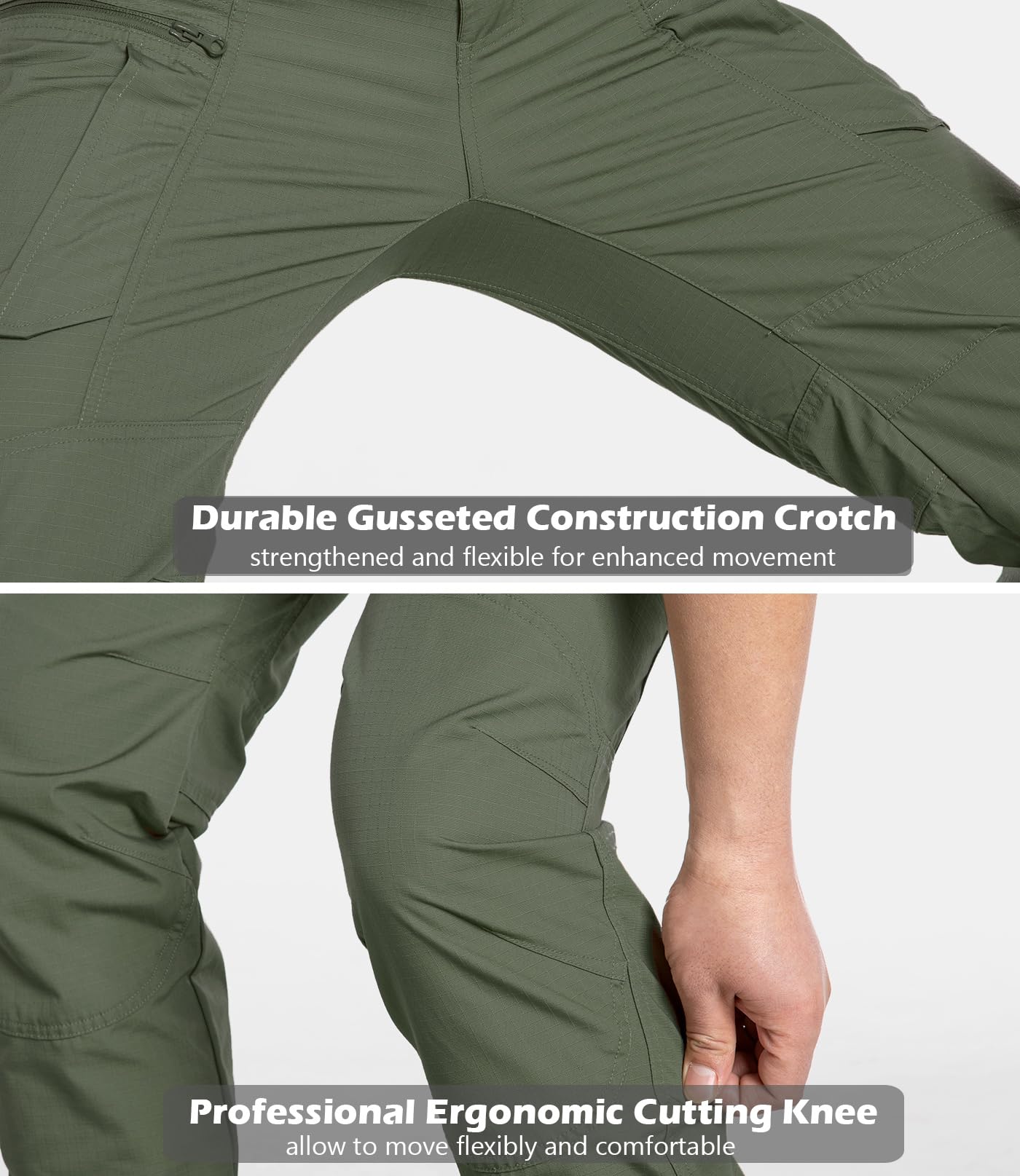 CARWORNIC Men's Lightweight Tactical Pants - Ripstop Military Cargo Pants with Water Resistant & Quick-Dry Fabric for Outdoor Hiking, Work, Camping & Tactical Operations