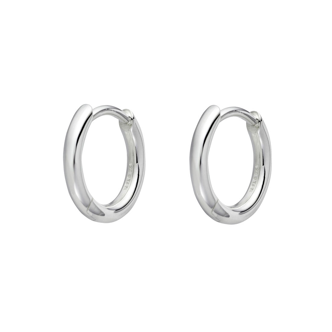 Sterling Silver Round Huggie Earrings for Women - Minimalist Hoop Earrings for Daily Wear, Gift Giving & Special Occasions