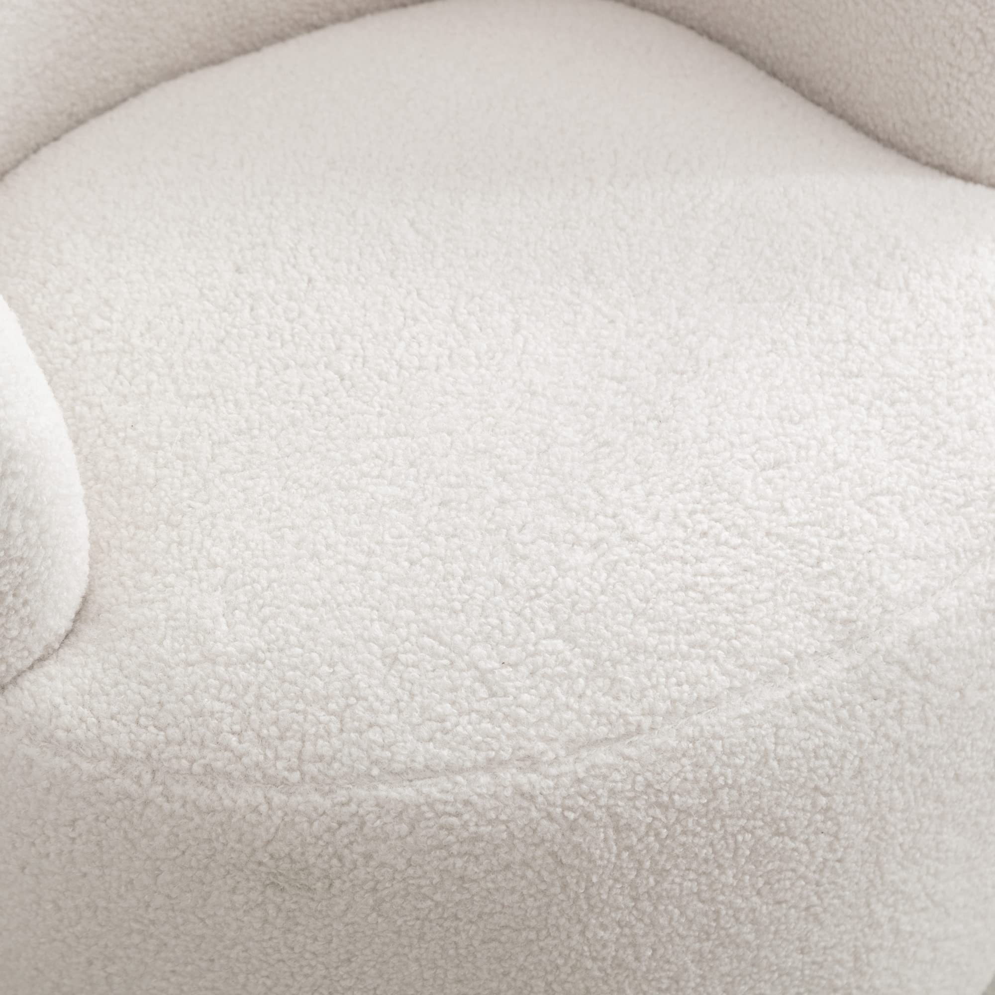 360 Degree Swivel Barrel Chair - Round Upholstered Teddy Fabric Armchair for Living Room, Nursery, Bedroom & Office - Comfortable Accent Chair for Reading, Relaxing & Working
