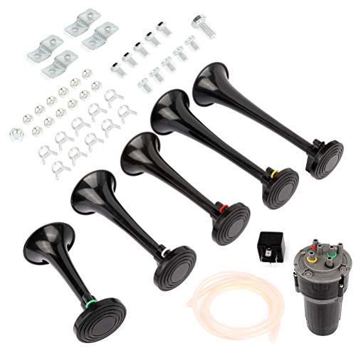 Black Air Horn with Black Compressor