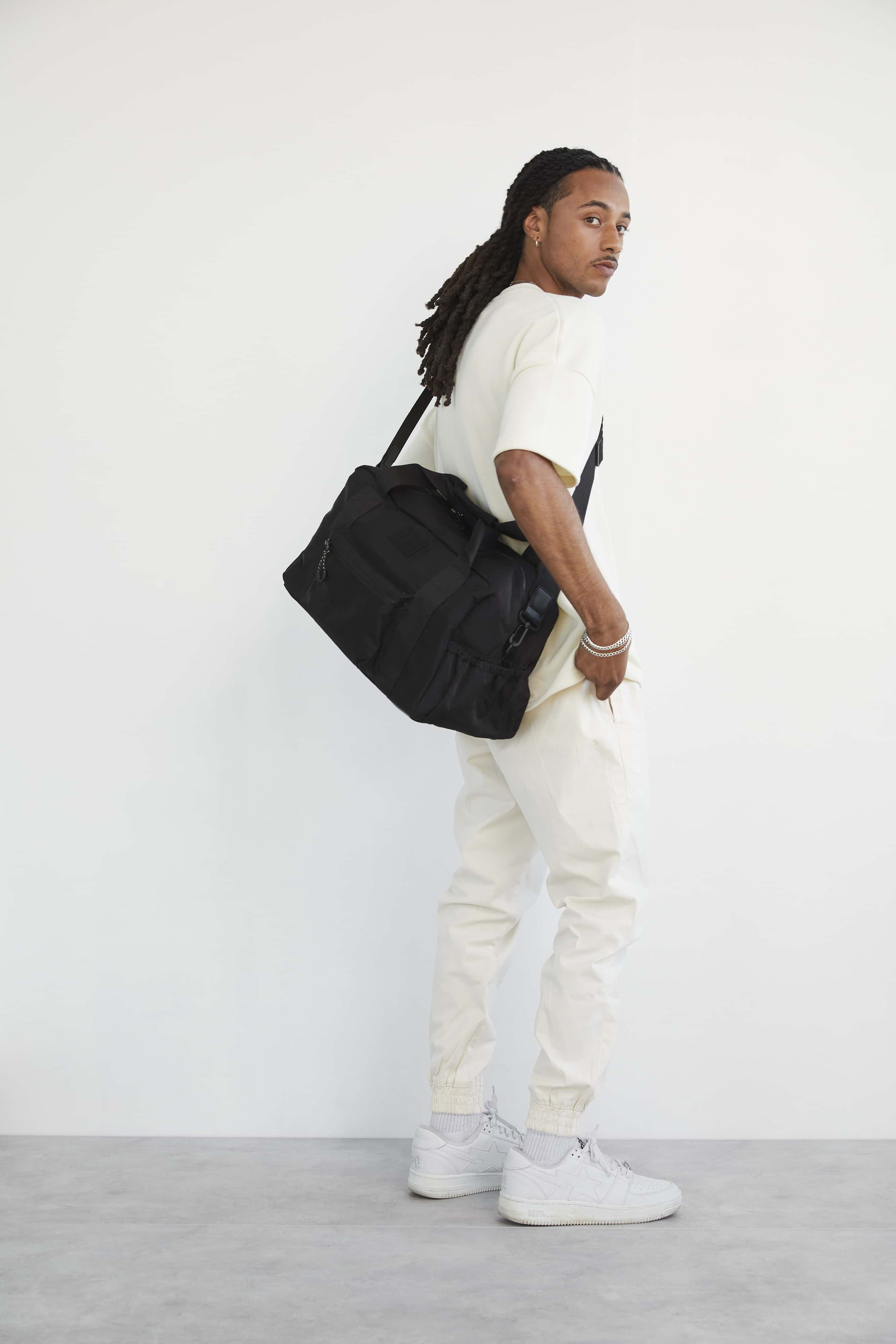 Premium Black Sport Duffle Backpack - Waterproof Gym Bag for Men & Women - Perfect for Travel, Workout, and Sports Gear Storage