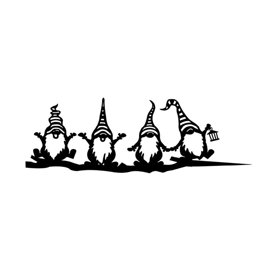 MAOSUO Metal Iron Gnome Statues - Handcrafted Garden Art Decor for Outdoor Yard, Patio & Courtyard | Dwarf Ornaments for Lawn, Flower Beds & Landscape Design