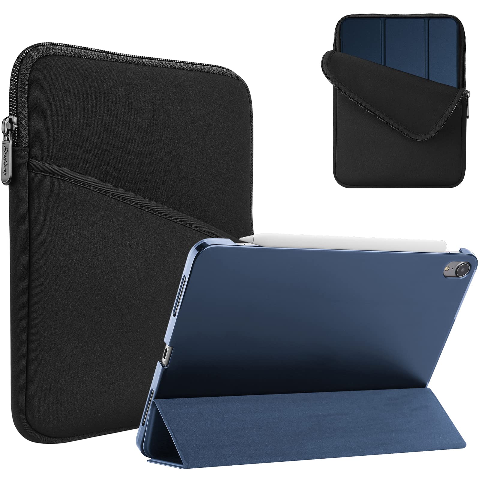 ProCase Protective Case for iPad Air 5 (10.9-inch, 2022/2020 Model) with Smart Cover & Tablet Sleeve - Navy Blue | Perfect for Work, School & Travel Protection