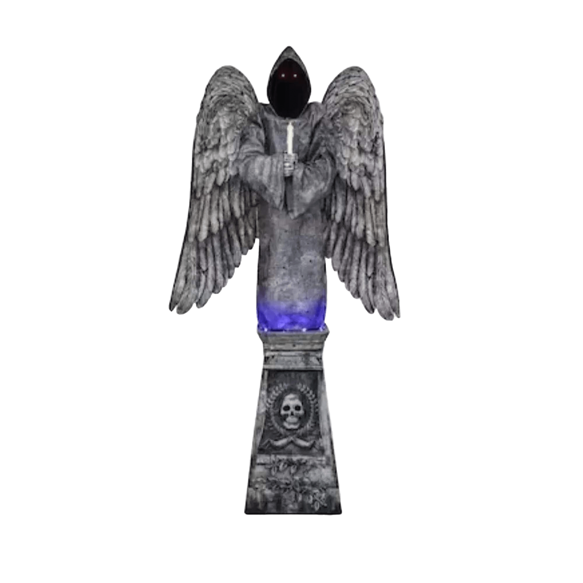 96 Inch Animated Cemetery Angel Statue - Lifelike Outdoor Halloween & Christmas Decoration for Graveyard, Garden, or Porch