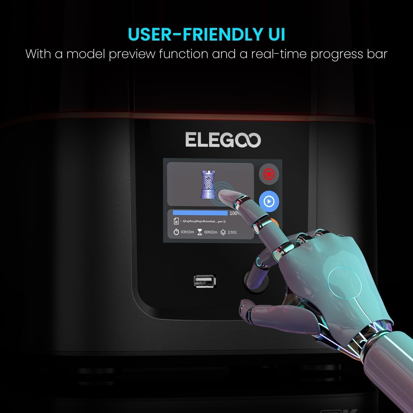 ELEGOO Mars 4 MSLA 3D Printer - 7 Inch 9K Monochrome LCD, High Precision UV Resin Photocuring 3D Printer with Multiple Print Modes, 6.04 x 3.06 x 6.89 Inch Build Volume - Perfect for Miniatures, Jewelry, and DIY Crafts