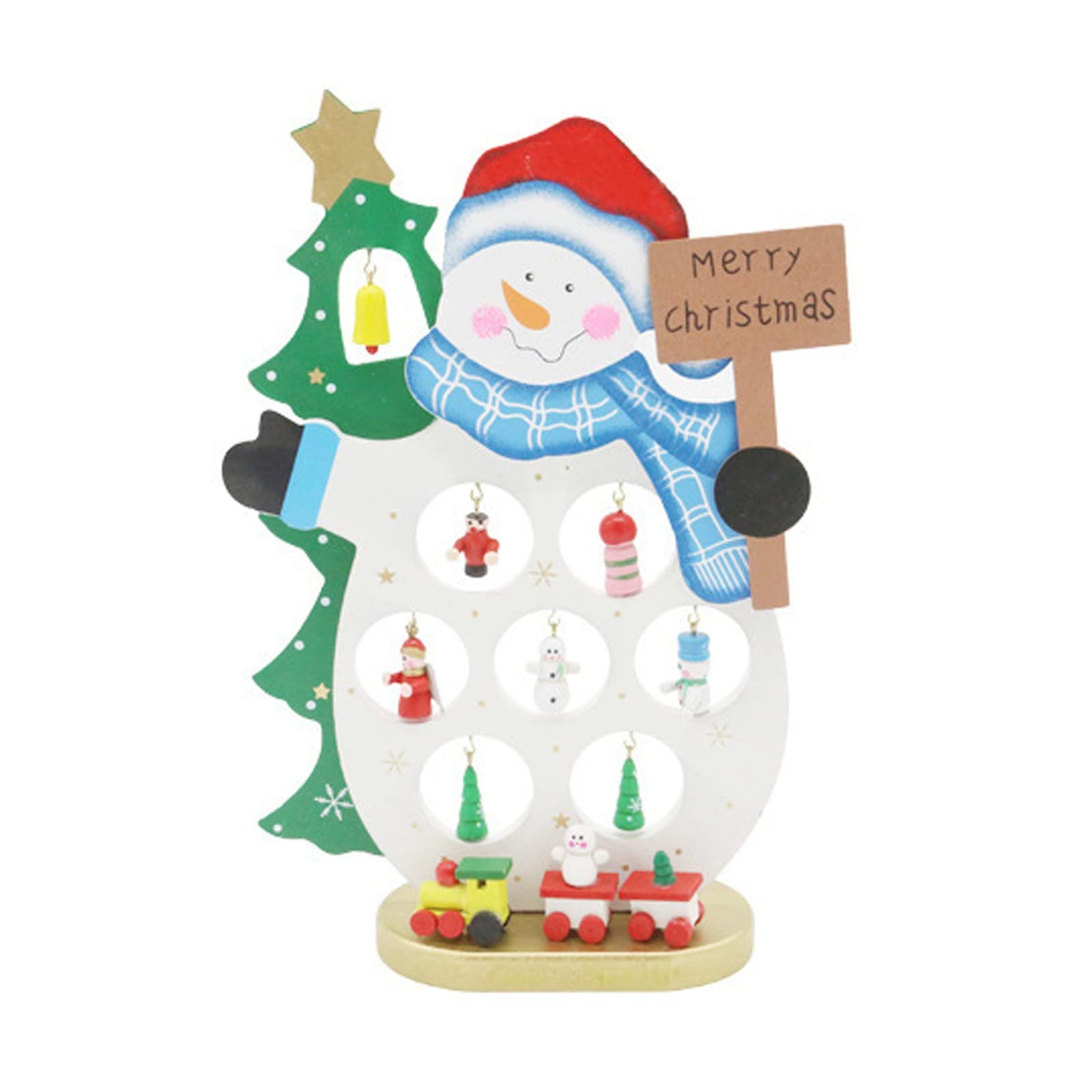 Handmade Red Wooden Santa Claus Christmas Ornament - DIY Holiday Desk Decor for Home, Office & Festive Party Decorations