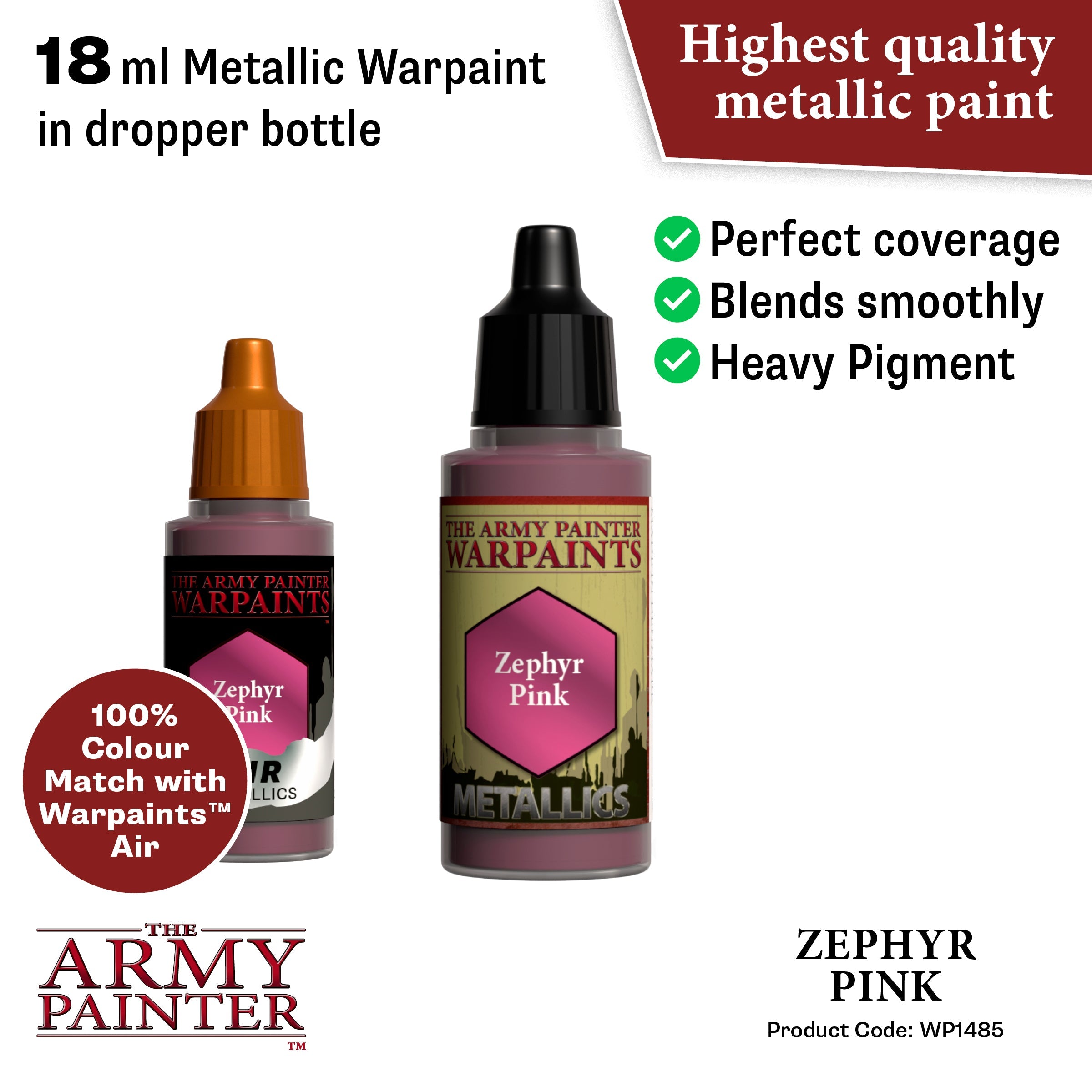 Warpaints Metallics: Zephyr Pink Metallic Nail Polish - Shimmery Pink Nail Art for Parties, Weddings & Special Occasions