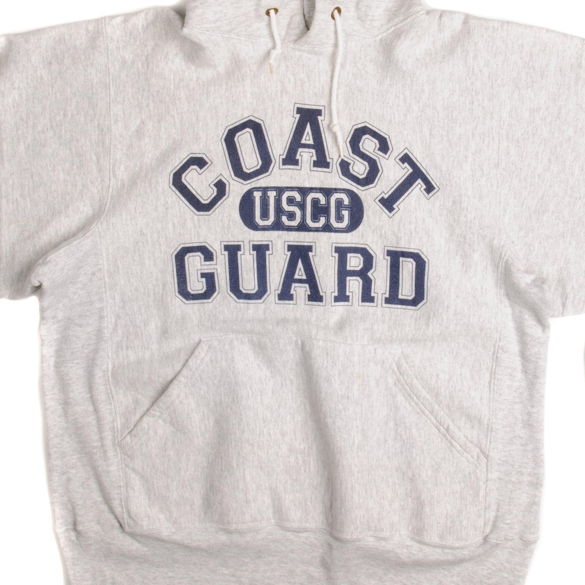 Vintage USCG Hoodie Sweatshirt - Large Size, Made in USA - Comfortable & Durable for Outdoor Activities, Casual Wear, and Military Enthusiasts