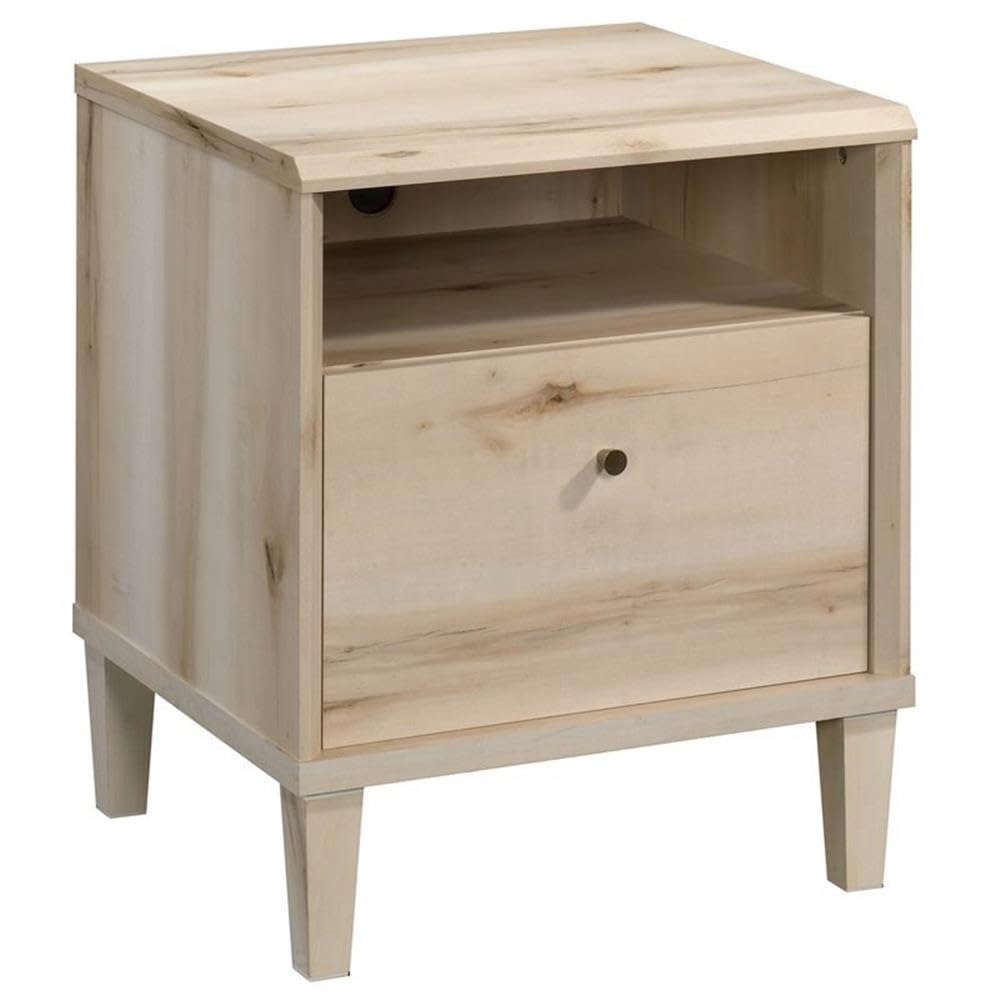 Pacific Maple Nightstand Set of 2 - Modern Bedside Table with Storage Drawer for Bedroom, Living Room & Guest Room - Solid Wood Night Stand with Easy Assembly