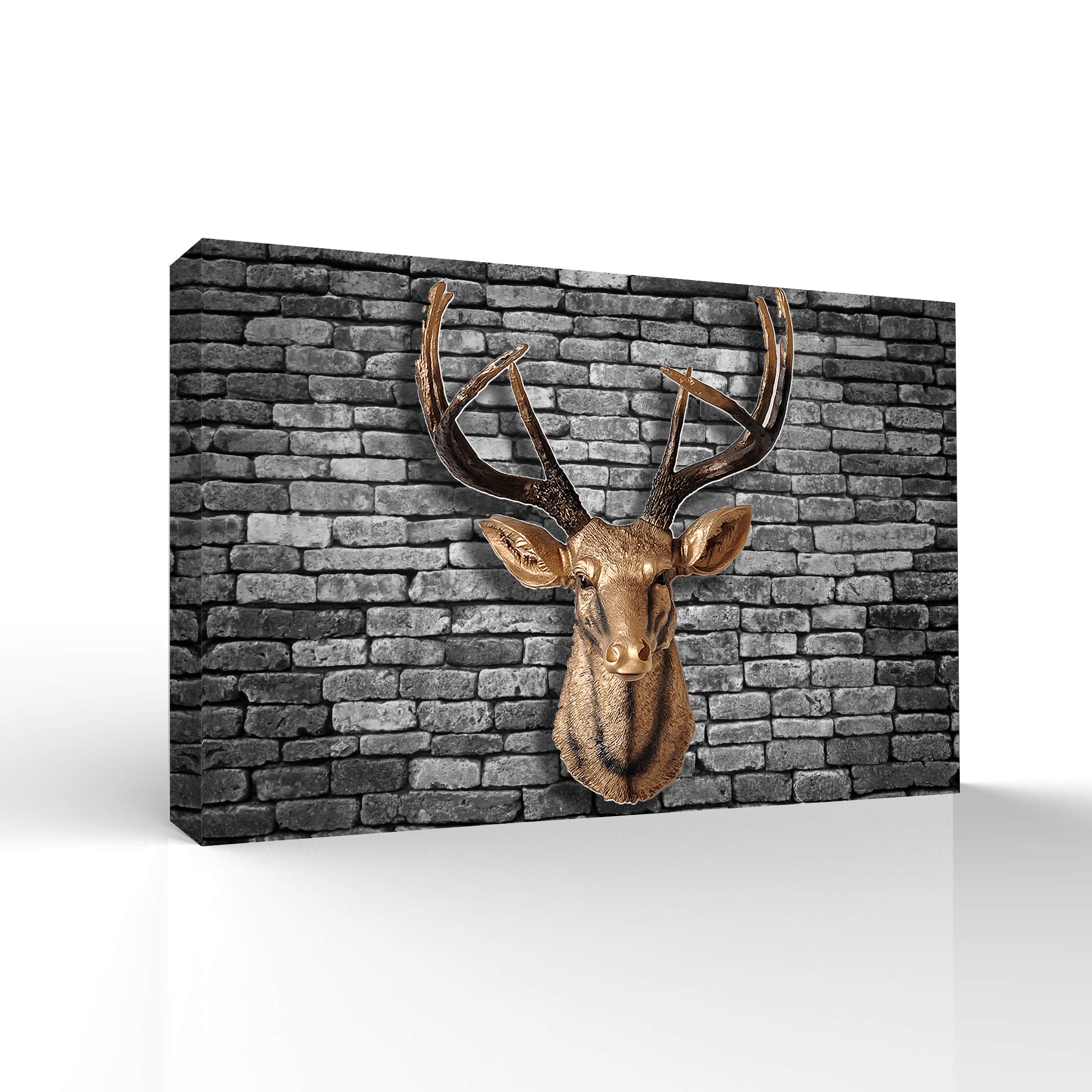 Wall26 Canvas Wall Art - Deer Animal Horn Giclee Painting - 16x24 Inches - Perfect for Bedroom, Living Room, and Home Decoration