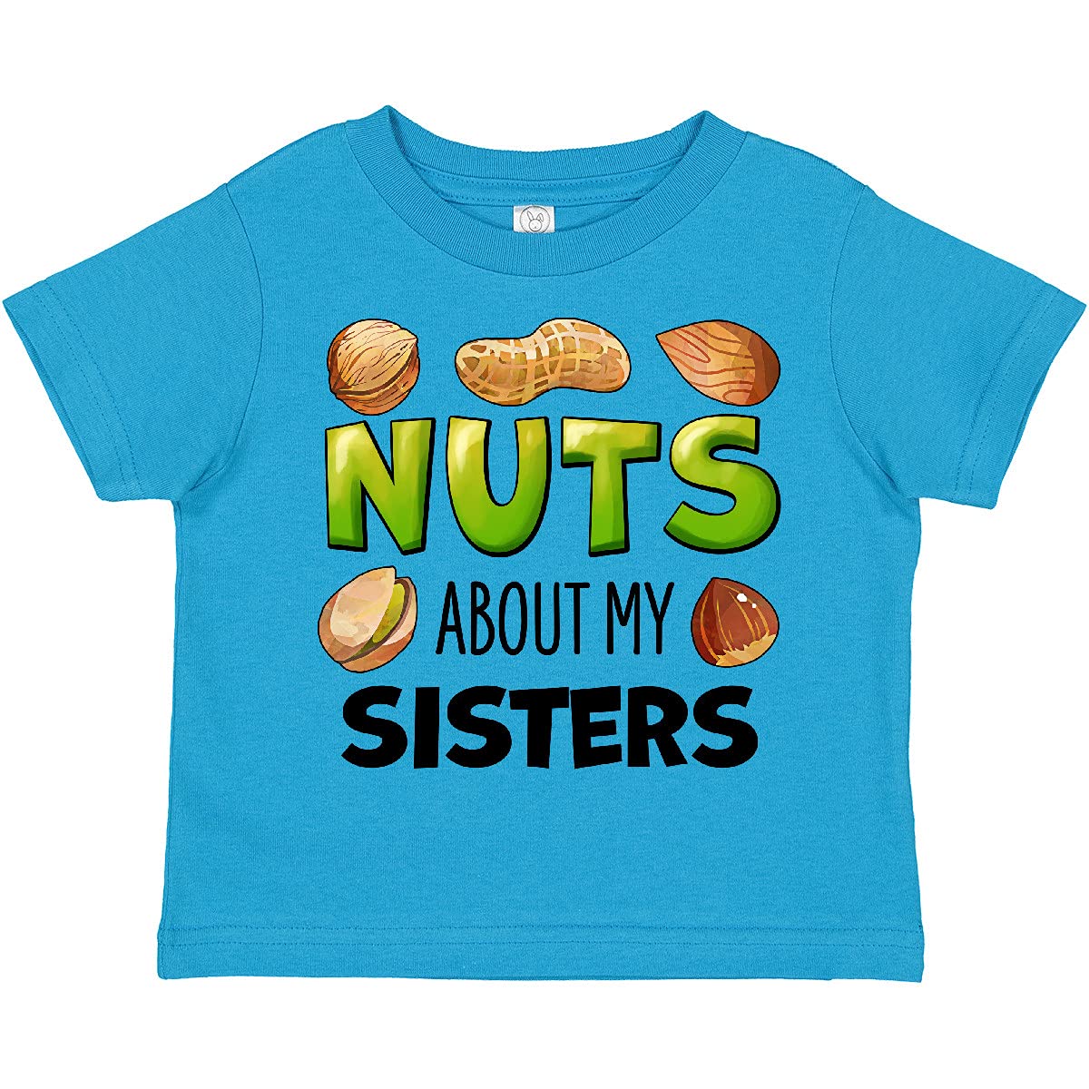 Inktastic Nuts About My Sisters Peanut Almond Pistachio Toddler T-Shirt - Cute Matching Sibling Outfit for Family Photos & Casual Wear