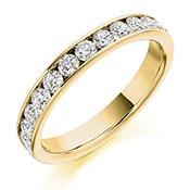 0.75ct Diamond Channel Set Half Eternity Ring for Women - Perfect for Anniversary, Engagement & Wedding Bands (14K White Gold)