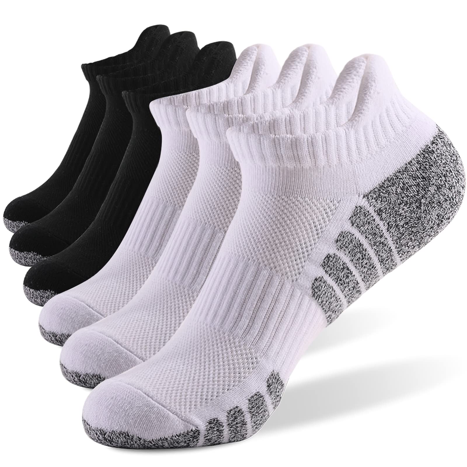 GreaWaso Women's Running Ankle Socks - 6 Pack Breathable Moisture-Wicking Athletic Socks for Jogging, Gym & Outdoor Sports