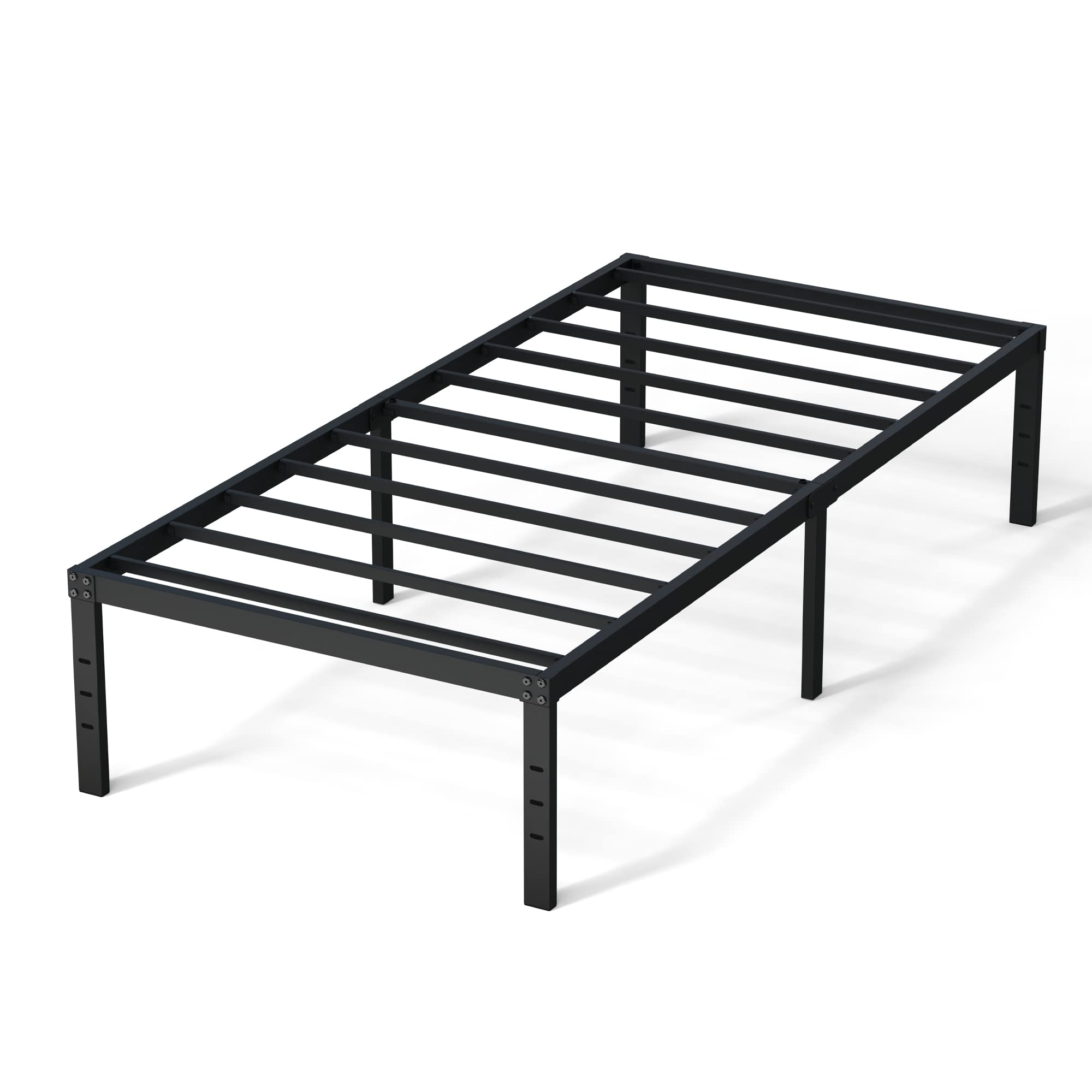 16 Inch Heavy Duty Metal Twin Bed Frame - No Box Spring Needed, Supports Up to 2500 lbs, Easy Assembly & Noise Free, Black - Perfect for Kids Rooms, Guest Beds & Small Spaces