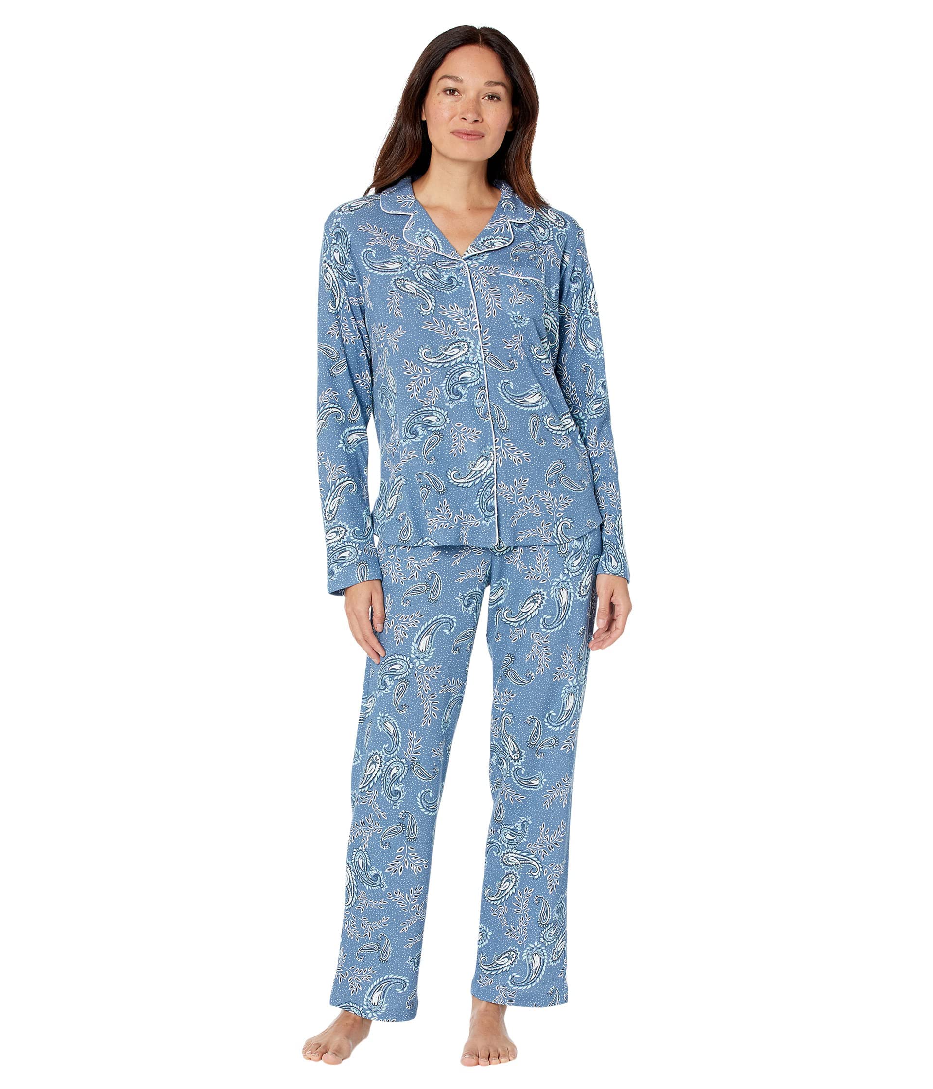 Karen Neuburger Women's Floral Long Sleeve Pajama Set - Soft Cotton Sleepwear for Women, Comfortable Loungewear with Romantic Floral Print - Perfect for Sleepovers, Relaxing at Home & Cozy Nights