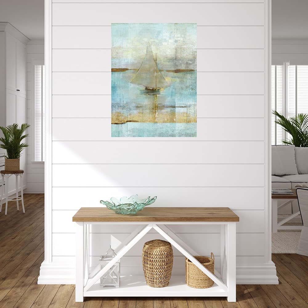 Sailing at Dusk Fine Art Canvas Print by Marta Wiley - 32x43 Inch Wall Decor for Living Room, Bedroom, Office & More - Ready to Hang - Perfect for Coastal, Nautical & Modern Home Decor