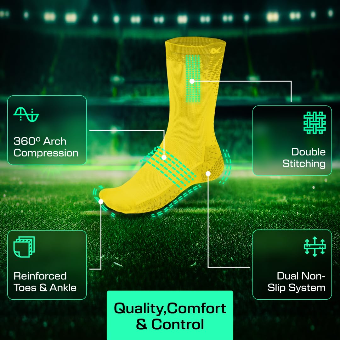 LUX Sports ProCleat Performance Grip Socks with GripArray™ - High-Performance Athletic Socks for Men and Women - Ideal for Soccer, Basketball, and Gym Training