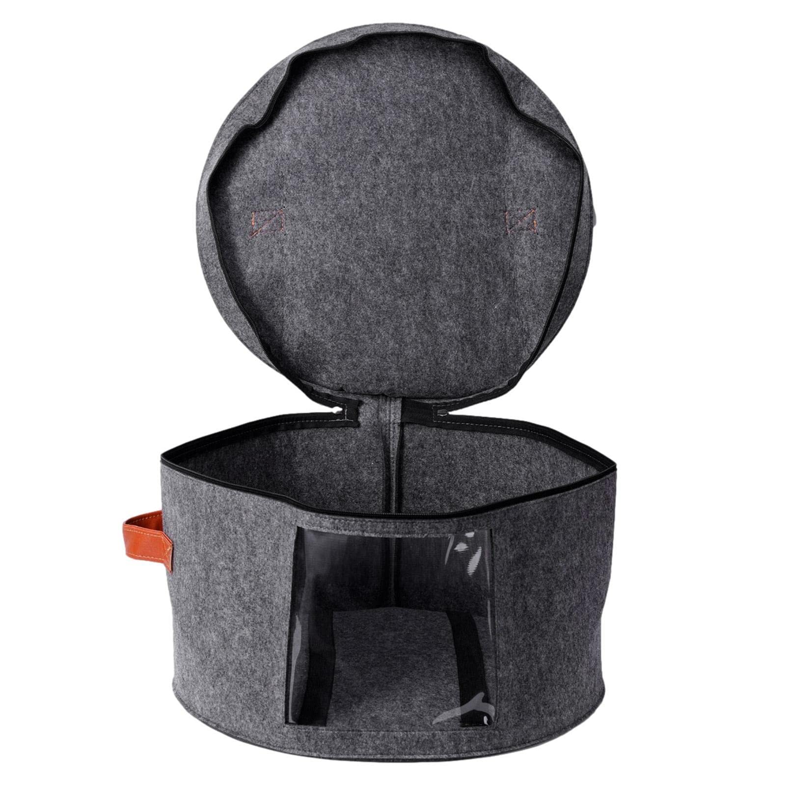 Foldable ZEKKLE Hat Storage Box with Dustproof Lid - Travel & Home Use