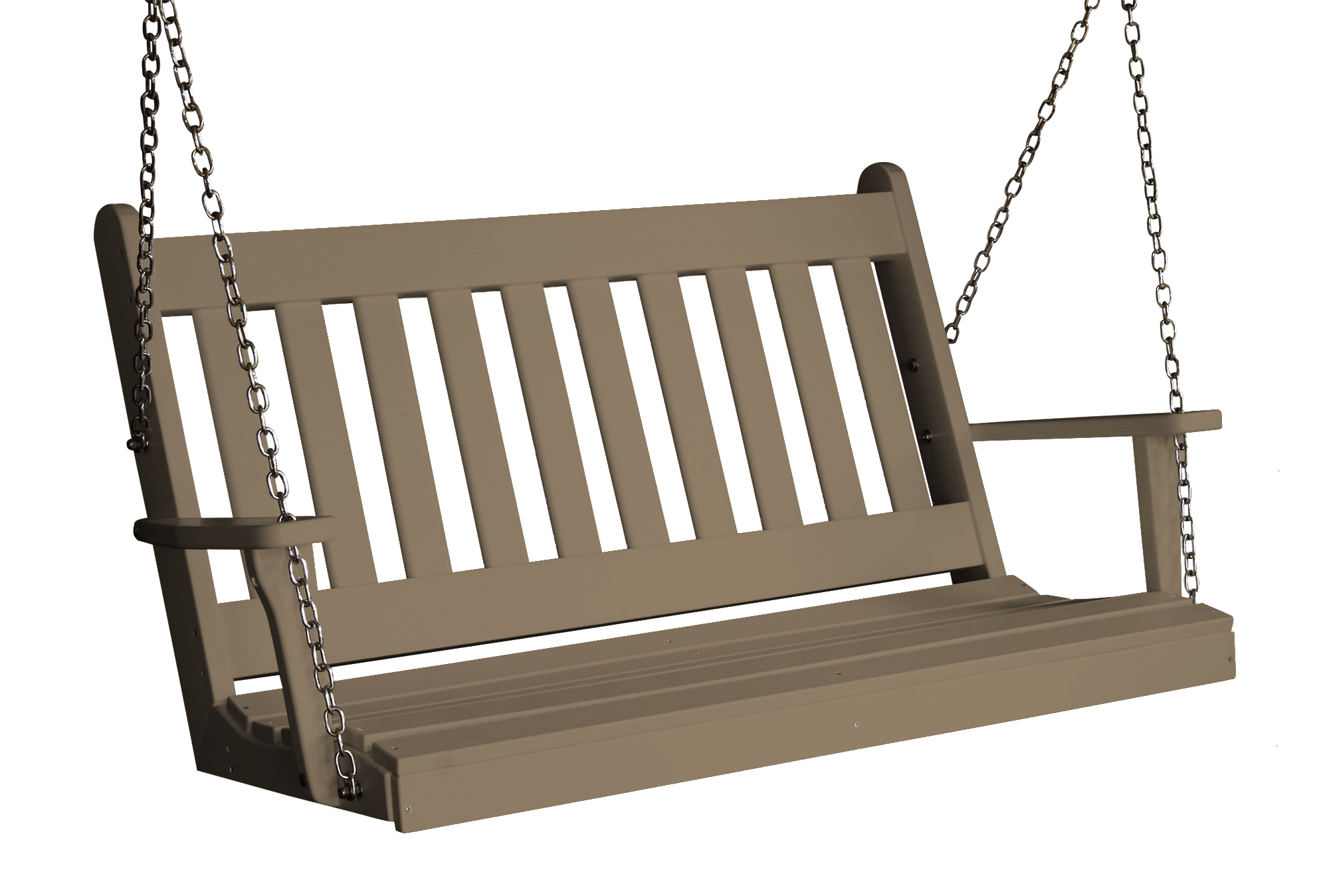 Keystone Amish Co. Franklin Poly Composite Porch Swing - Weather-Resistant Outdoor Hanging Bench for Patio, Garden, and Backyard Relaxation