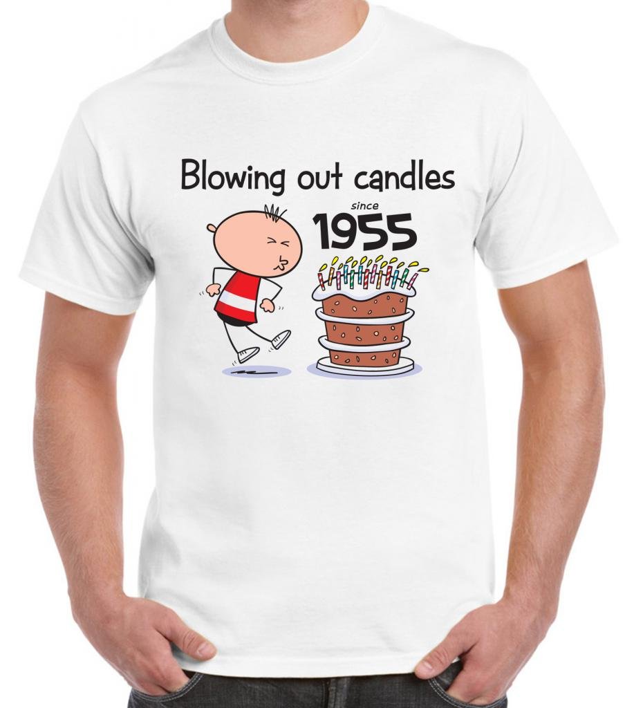 Vintage 60th Birthday T-Shirt for Men - 'Blowing Out Candles Since 1955' Funny Tribal Design - Perfect for Birthday Parties & Milestone Celebrations