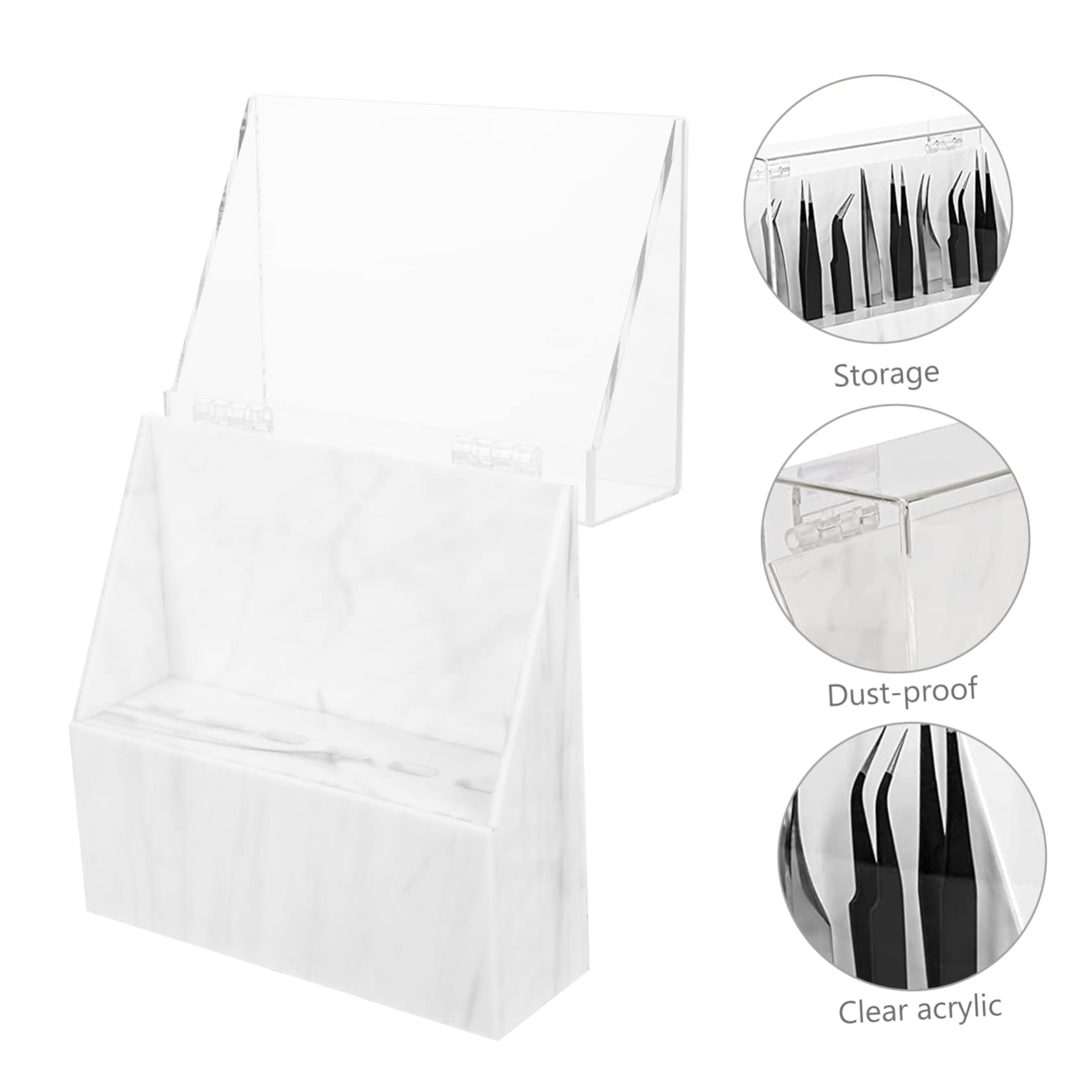 Baluue 6-Hole Acrylic Tweezers Stand - Eyebrow & Lash Tweezers Organizer for Eyelash Extension Tools - Practical Beauty Salon Storage Solution (Perfect for Salon Stations, Makeup Artists & Home Use)