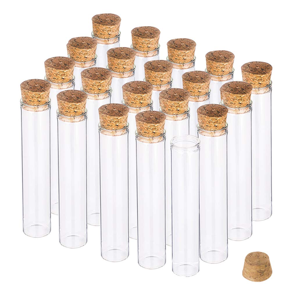 BENECREAT 20 Pack 30ml Clear Glass Bottles with Cork Stoppers - Small Decorative Containers for DIY Crafts, Essential Oils, Wedding Favors & Home Decor