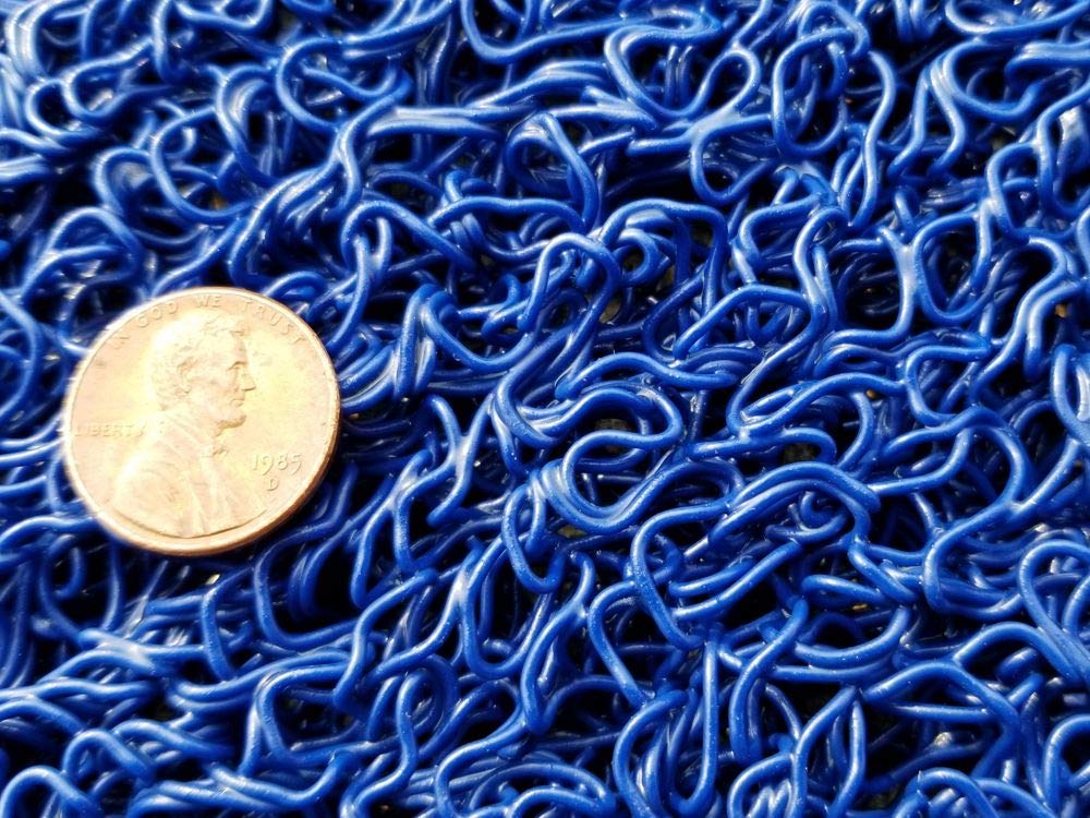 **VinLoop Vinyl Pool Mat 4x8 Feet - Non-Slip Bathroom, Locker Room & Shower Floor Mat - Water Drainage Spaghetti Design for Comfort & Safety (Blue) - Perfect for Gym, Spa, and Home Use**