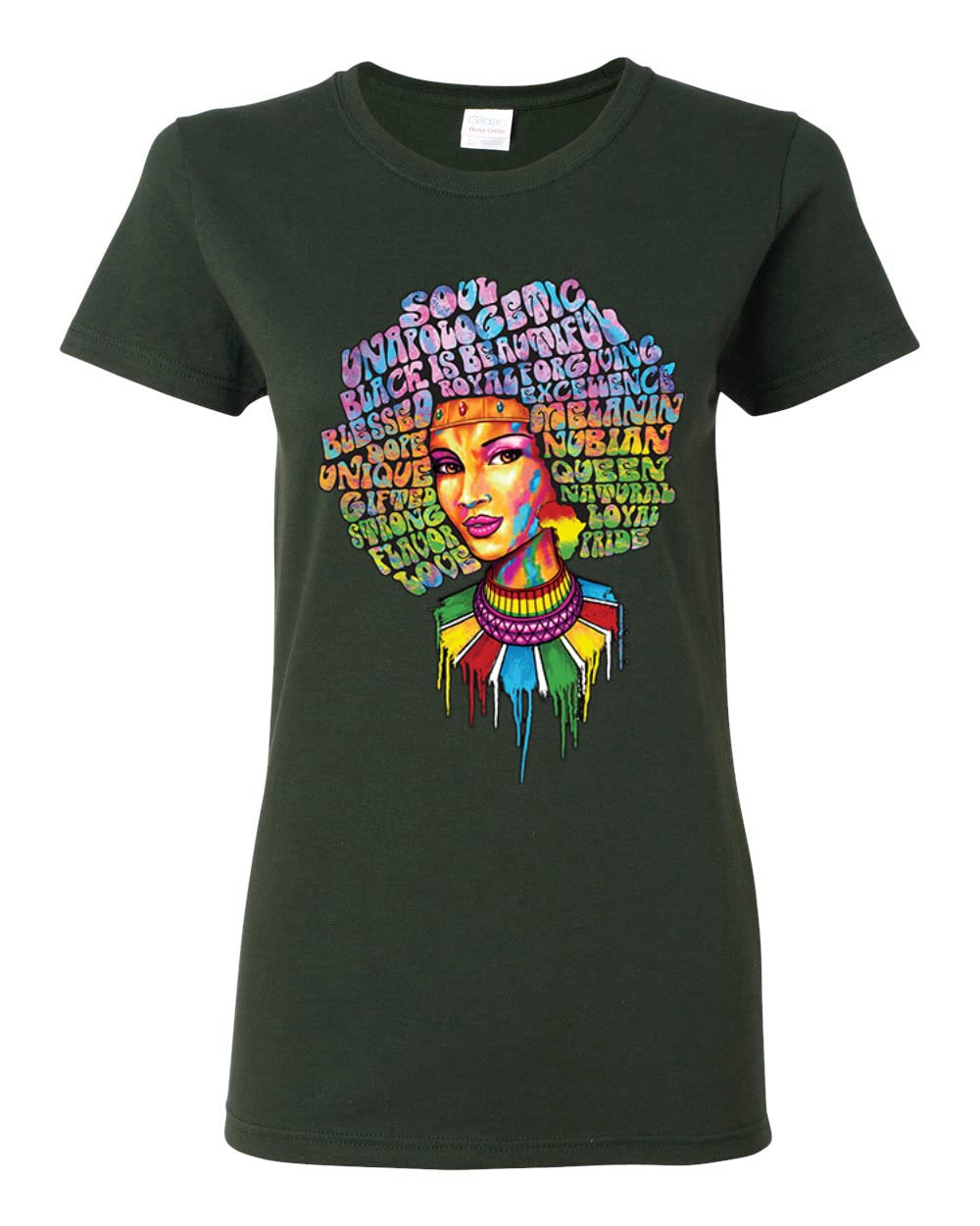 Wild Bobby Words of Character Strong Black Woman Ethnic Graphic T-Shirt - Inspirational Women's Tee for Casual Wear, Empowerment Events & Everyday Confidence