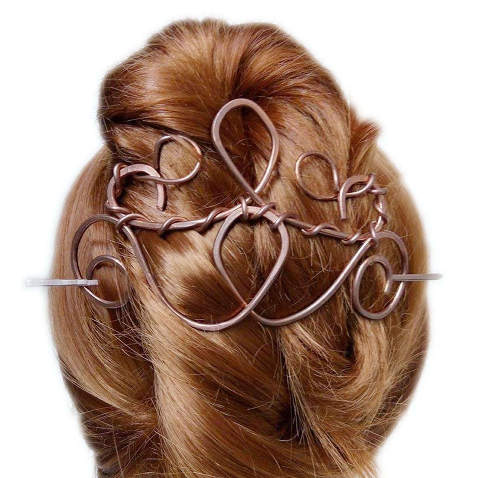 Copper Crown Hair Barrette - Elegant Metal Hair Clip & Hair Pin for Women with Thick Hair - Perfect Hair Stick & Hair Jewelry Gift for Weddings, Parties & Special Occasions
